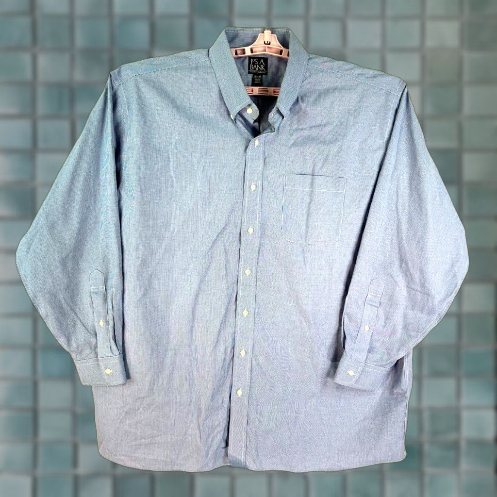 Jos. A. Bank VINTAGE Jos. A. Bank Travelers Collection Button Up Shirt Mens Size 18.5/33 Blue Check Size US XXL / EU 58 / 5 - 1 Thumbnail