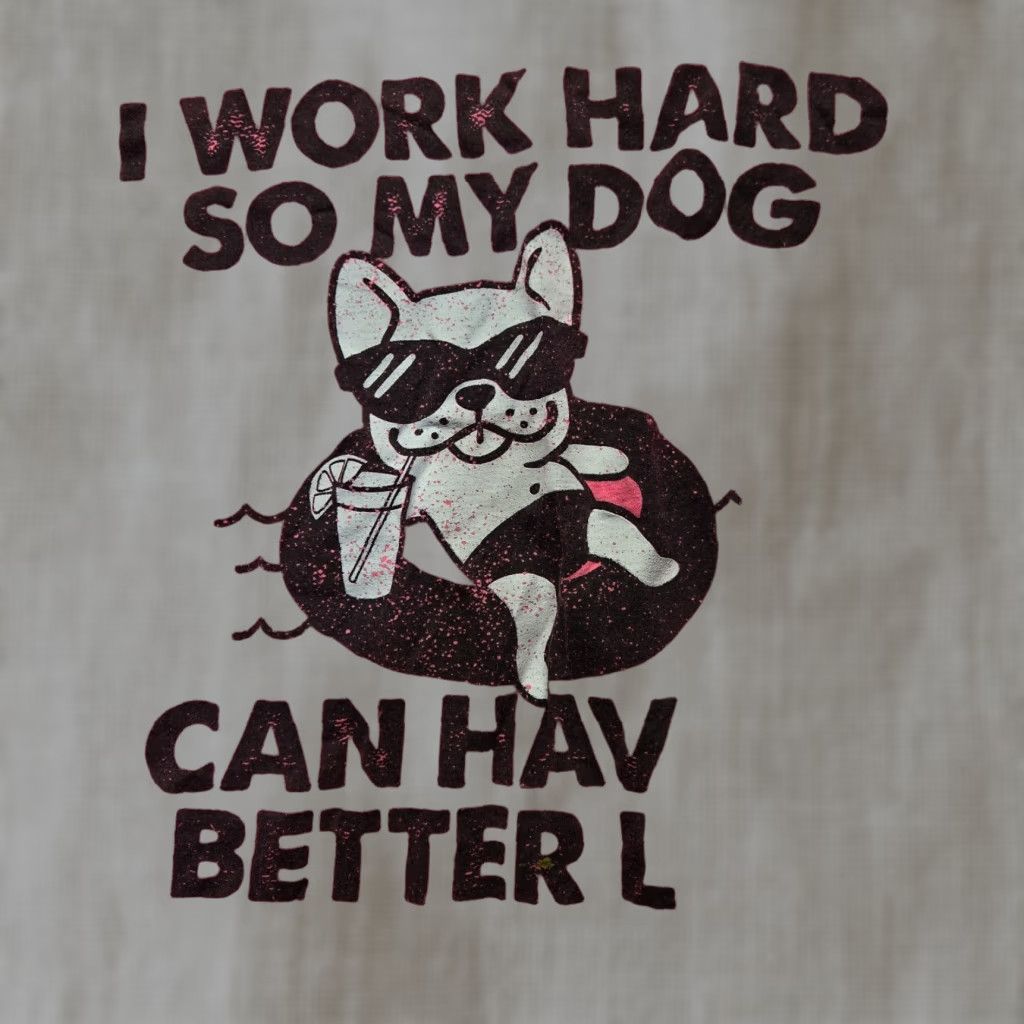 Vintage DOM Shirt T-Shirt Small Adult S Pink Dog Graphic Print Crew Neck Unisex Cotton Canvas Classic Dog Owner Season Spring Summer Vintage No Size US S / EU 44-46 / 1 - 1 Thumbnail