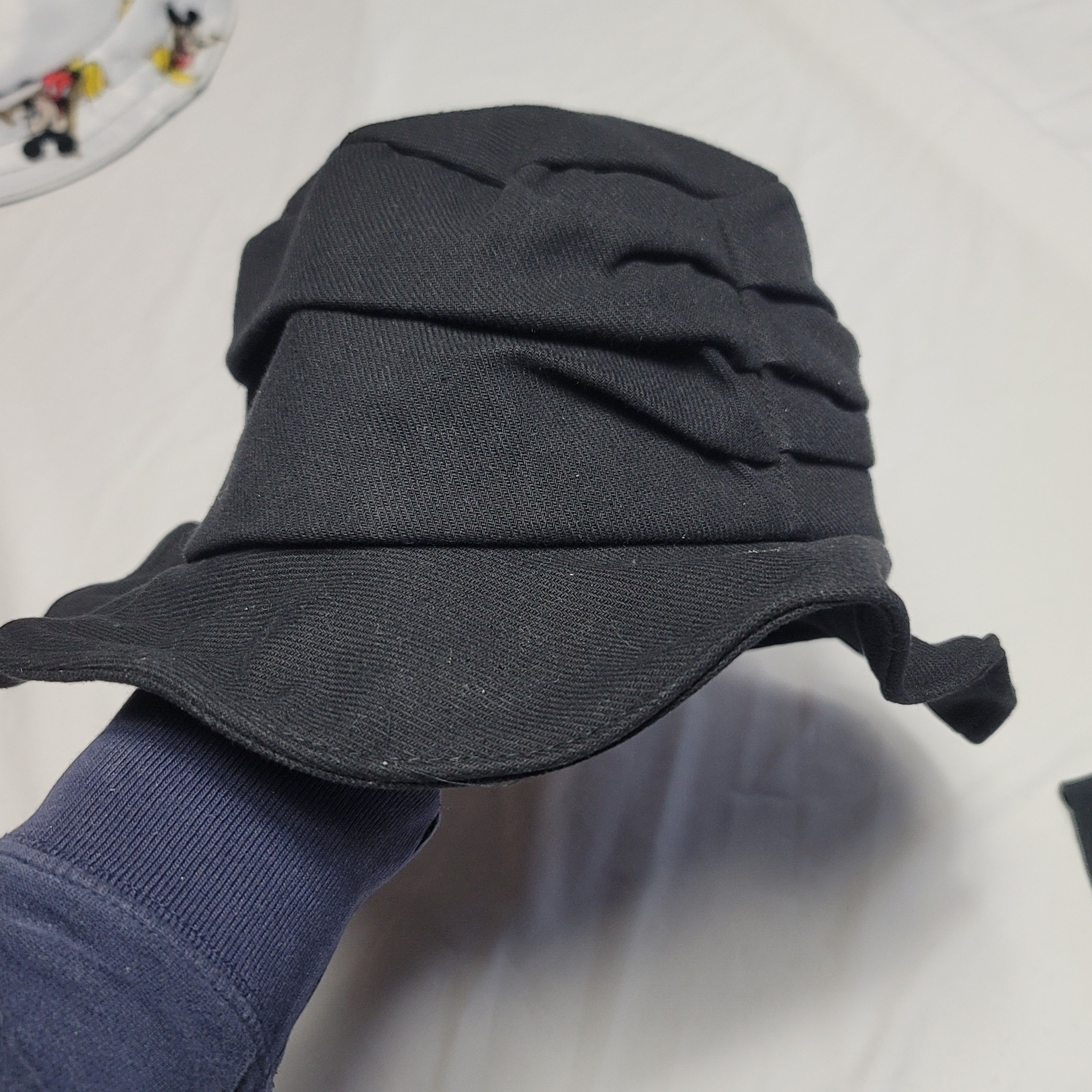 Japanese Brand Japanese Black Layered Bucket Hat with adjustable wired brim Size ONE SIZE - 1 Thumbnail