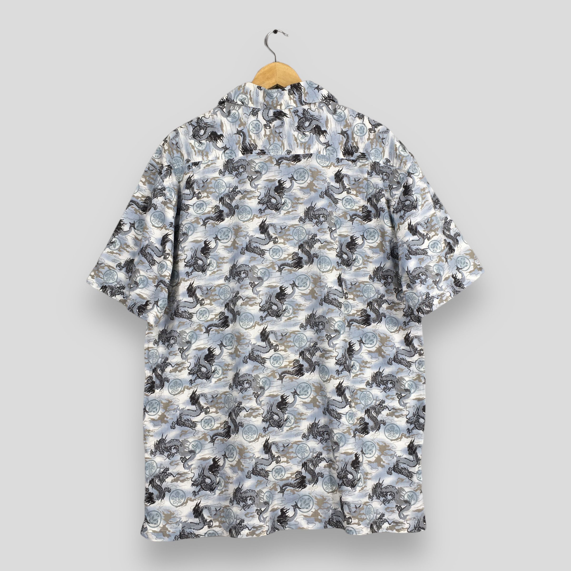 Vintage Vintage Hawaiian Japanese Dragon Raijin Cotton Shirt XLarge Size US XL / EU 56 / 4 - 7 Thumbnail