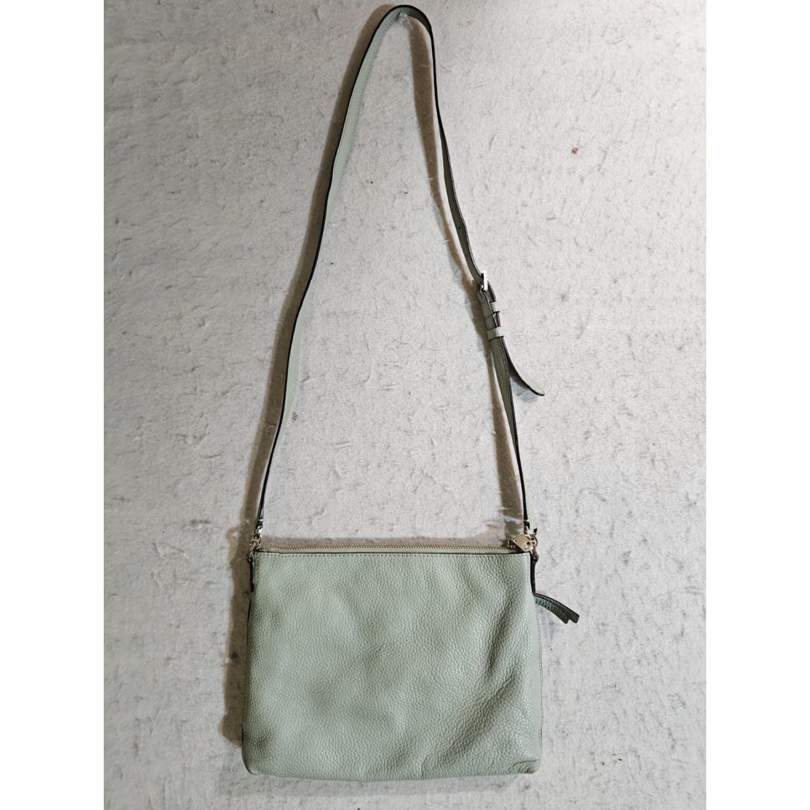 Vintage VINTAGE kate spade new york Pebbled Leather Crossbody Bag w/ Adjustable Strap Seafoam Green Size ONE SIZE - 7 Thumbnail