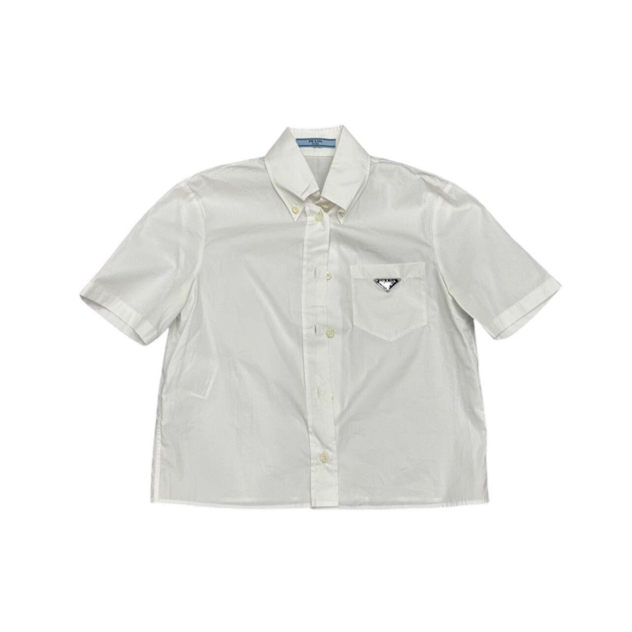 Prada Prada White Triangle Logo Short-Sleeve Shirt Size XS / US 0-2 / IT 36-38 - 1 Thumbnail