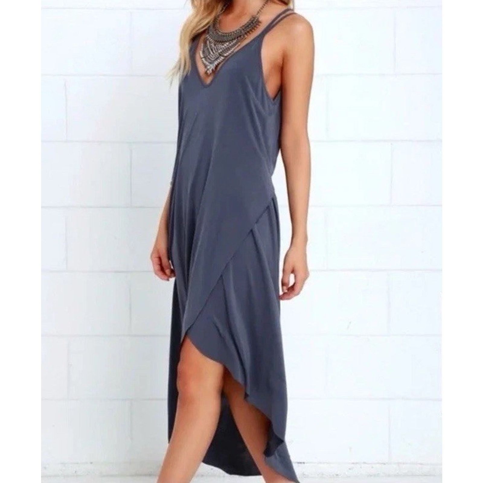 Other Lush Dress Blue Mood And Melody Modal Hi Low Slip Straps Size S / US 4 / IT 40 - 1 Thumbnail