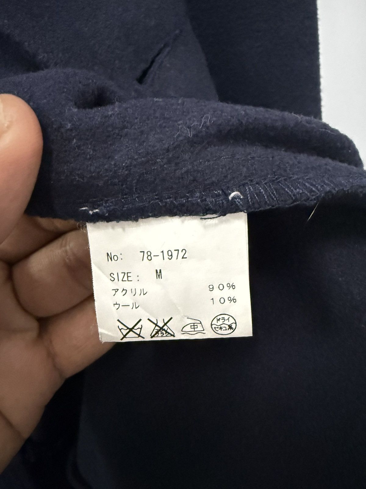 Japanese Brand 🔥 TEMPTATION Japan Navy Blue Wool Long Coat - M Size US S / EU 44-46 / 1 - 7 Thumbnail