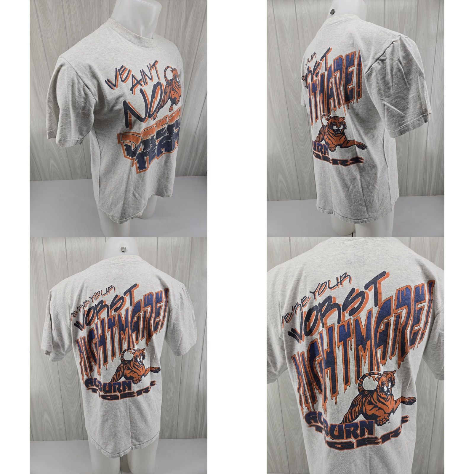 Vintage VINTAGE AGED MR Tees 1995 Auburn Football Tee Large Gray Cotton T-Shirt Men Short Sleeve Vintage Football 90s College DBL Sided Single-Stitch Size US L / EU 52-54 / 3 - 8 Thumbnail