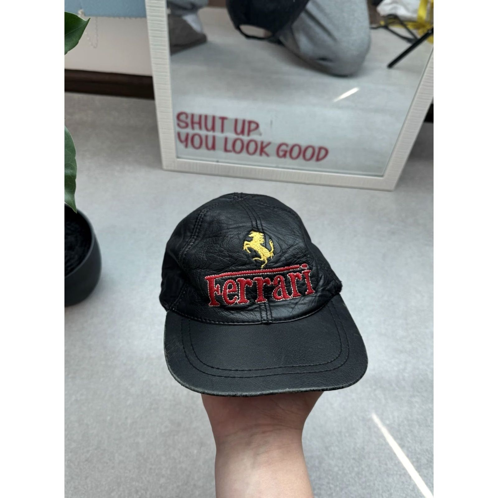 Ferrari VINTAGE Ferrari Racing Baseball Cap Men’s One Size Black Cap Hat Ferrari Baseball Cap 90s Cars Sports Vintage Size ONE SIZE - 2 Thumbnail