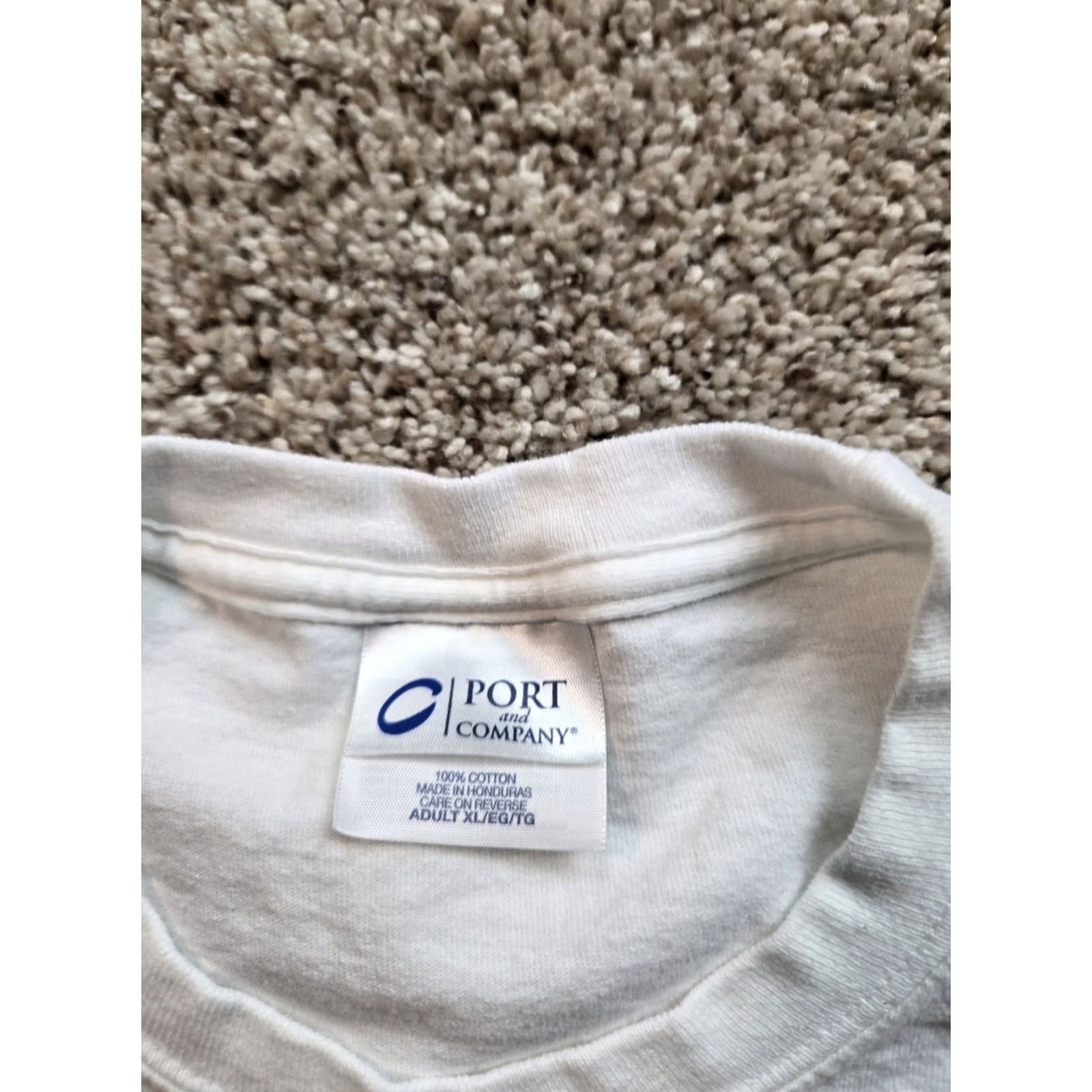 Port & Company VINTAGE Port & Company T-Shirt XL Mens White Short Sleeve Logo 2000s Y2K Modesto Ca USA Ships Fast Size US XL / EU 56 / 4 - 6 Thumbnail