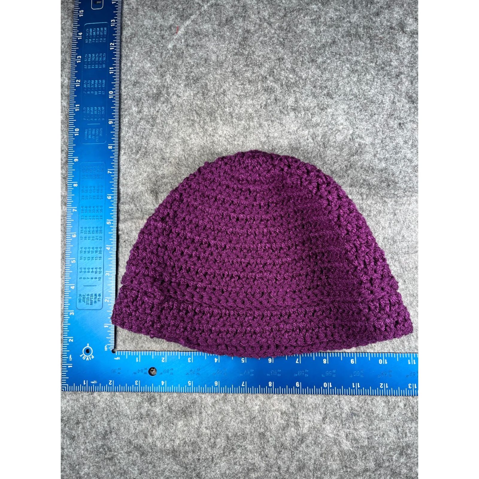 Vintage Handmade Beanie Adult One Size Purple Crochet Knit Breathable Acrylic Toque Outdoor Ski Size ONE SIZE - 4 Thumbnail