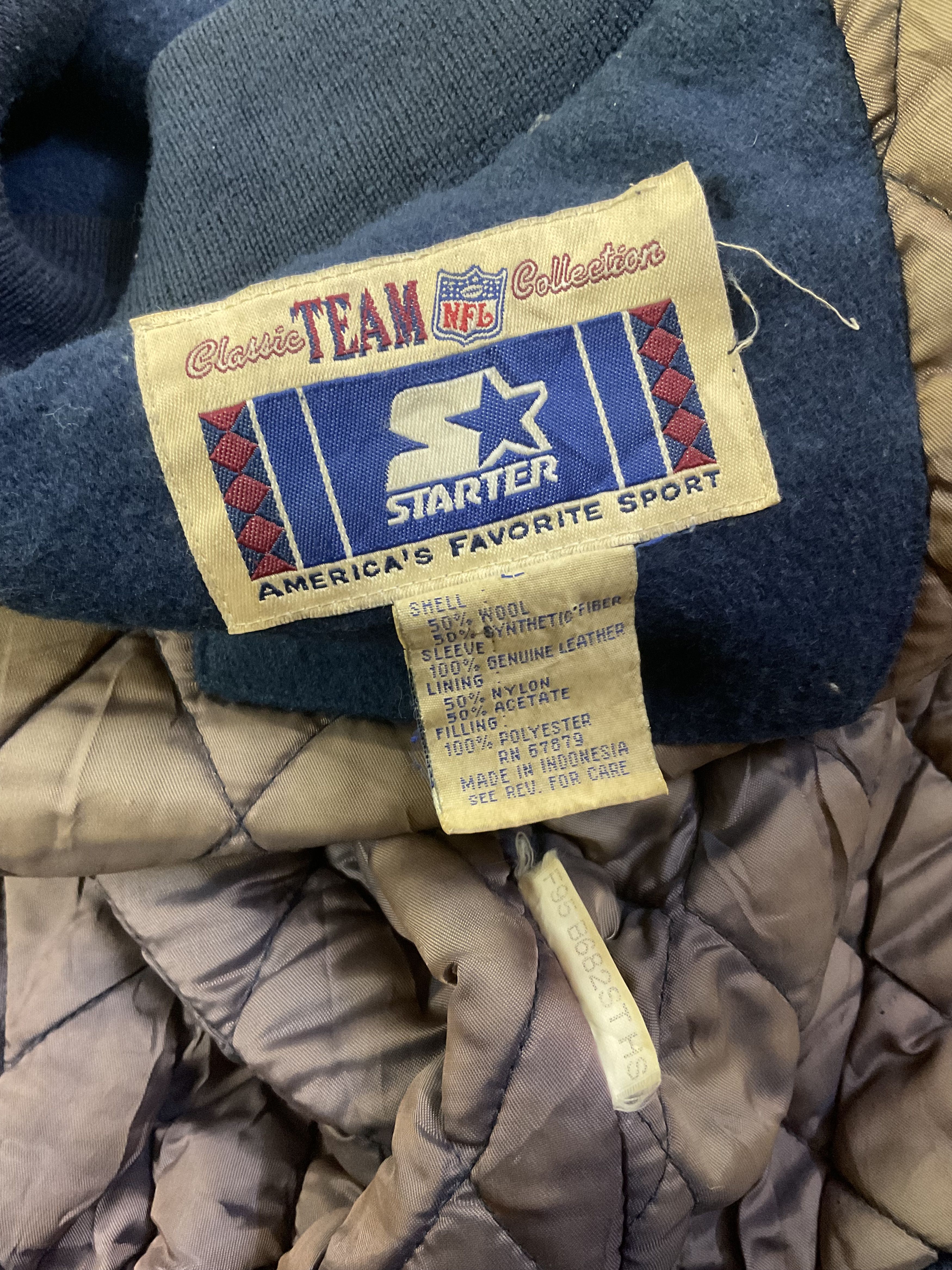 NFL Vintage Starter Dallas Cowboys Leather Wool Varsity Jacket Size US L / EU 52-54 / 3 - 7 Thumbnail