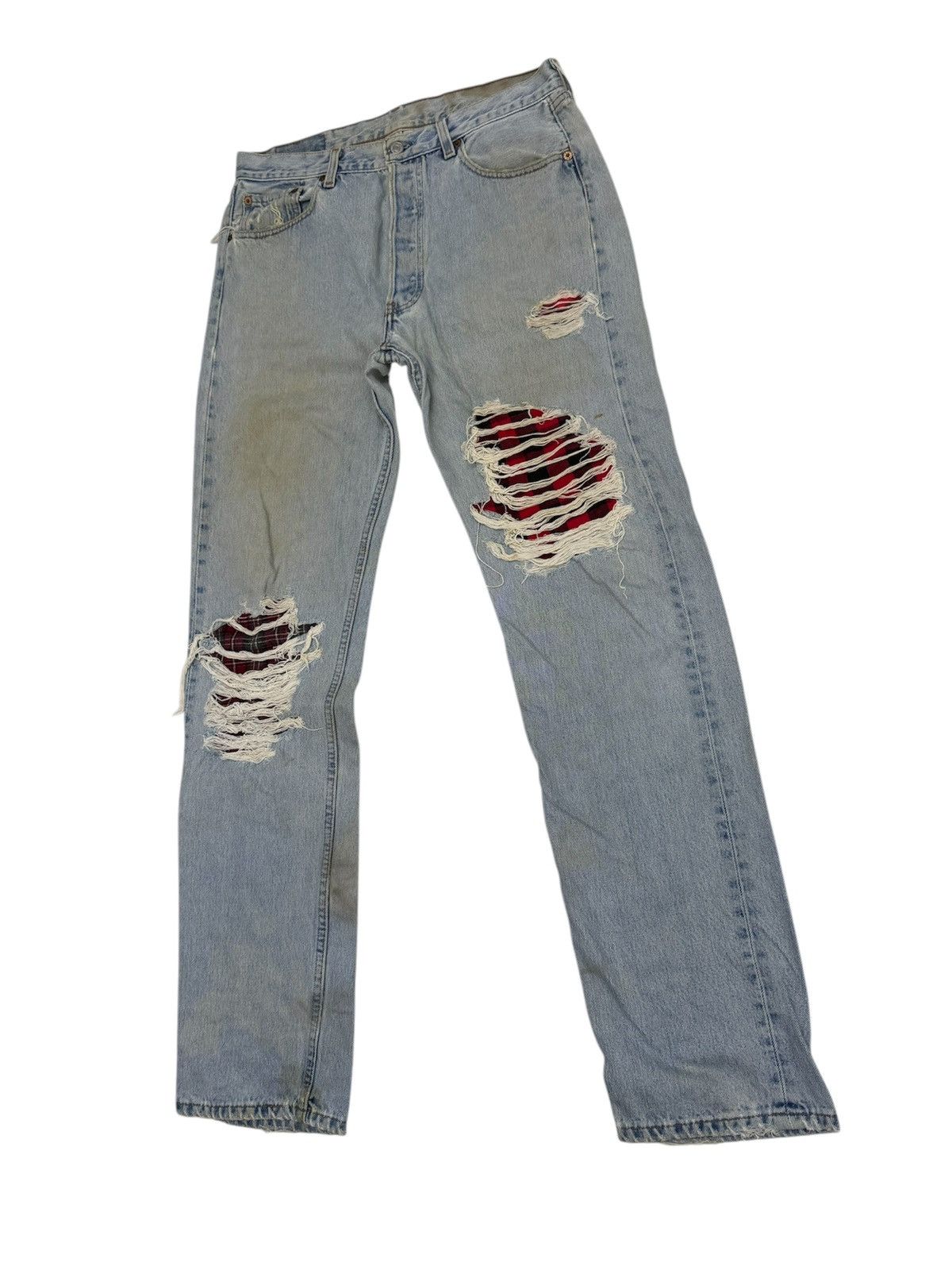 Levi's × Vintage Grunge Revival Kurt Cobain in Modern Shreds Distress Levis Size US 34 / EU 50 - 3 Thumbnail