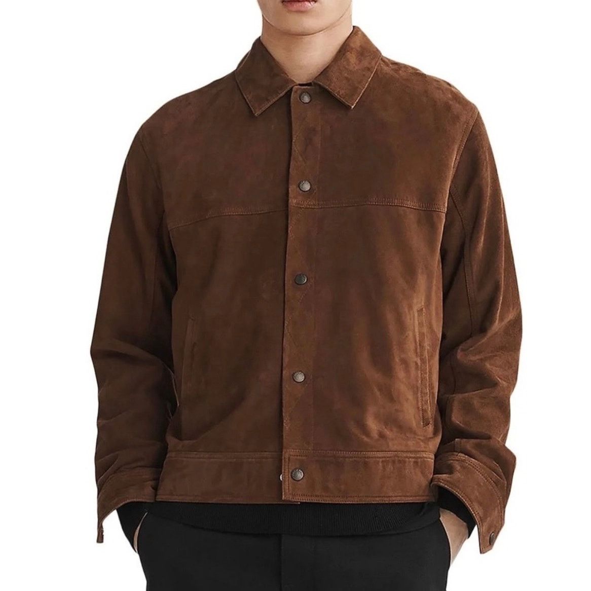 Rag & Bone Rag & Bone Owen Suede Trucker Jacket Sz L Perf. Con. Size US L / EU 52-54 / 3 - 1 Thumbnail