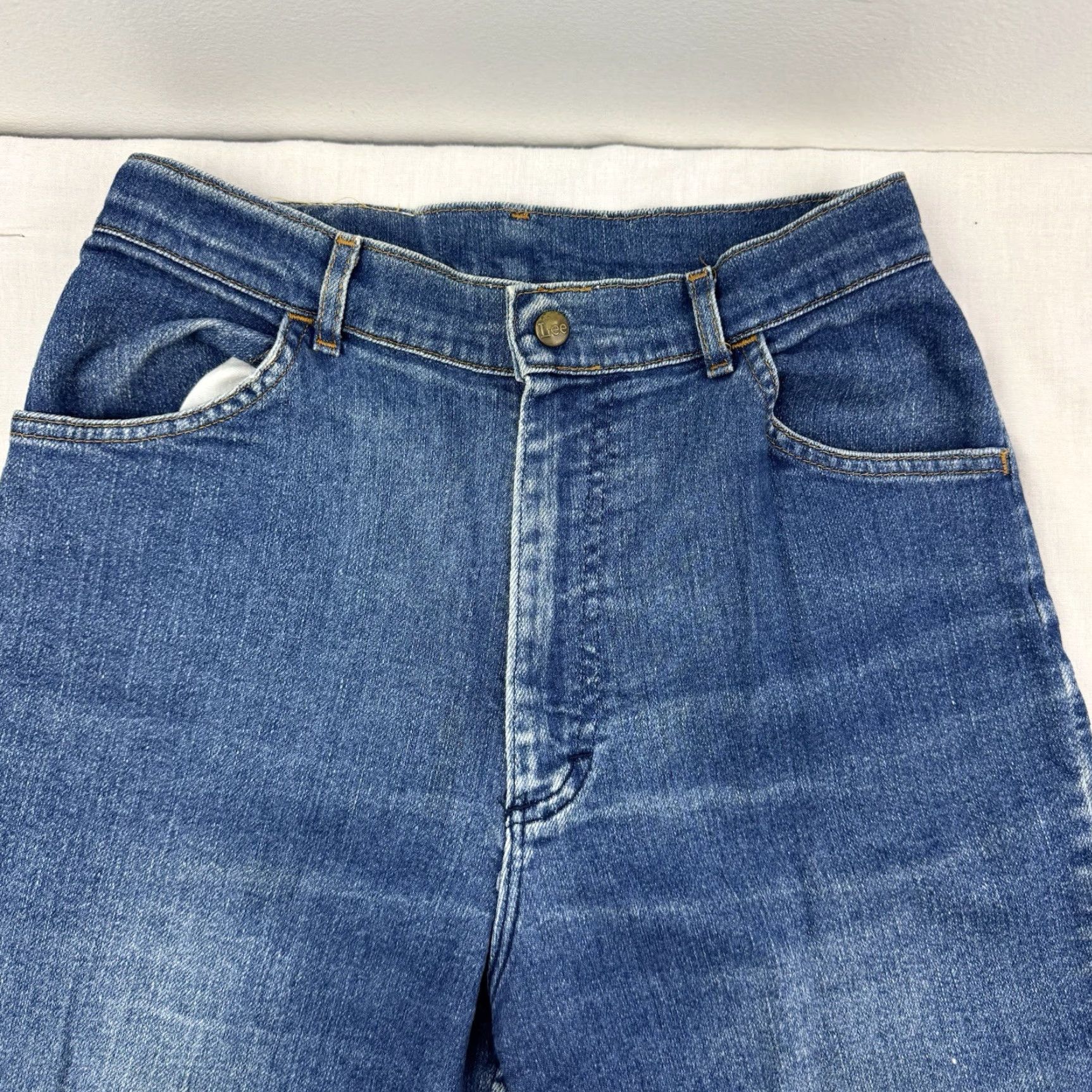 Lee Vintage Lee Jeans Womens 24x30 1970s Talon Zipper High Waist American Classic Size 34" / US 12 / IT 48 - 3 Thumbnail