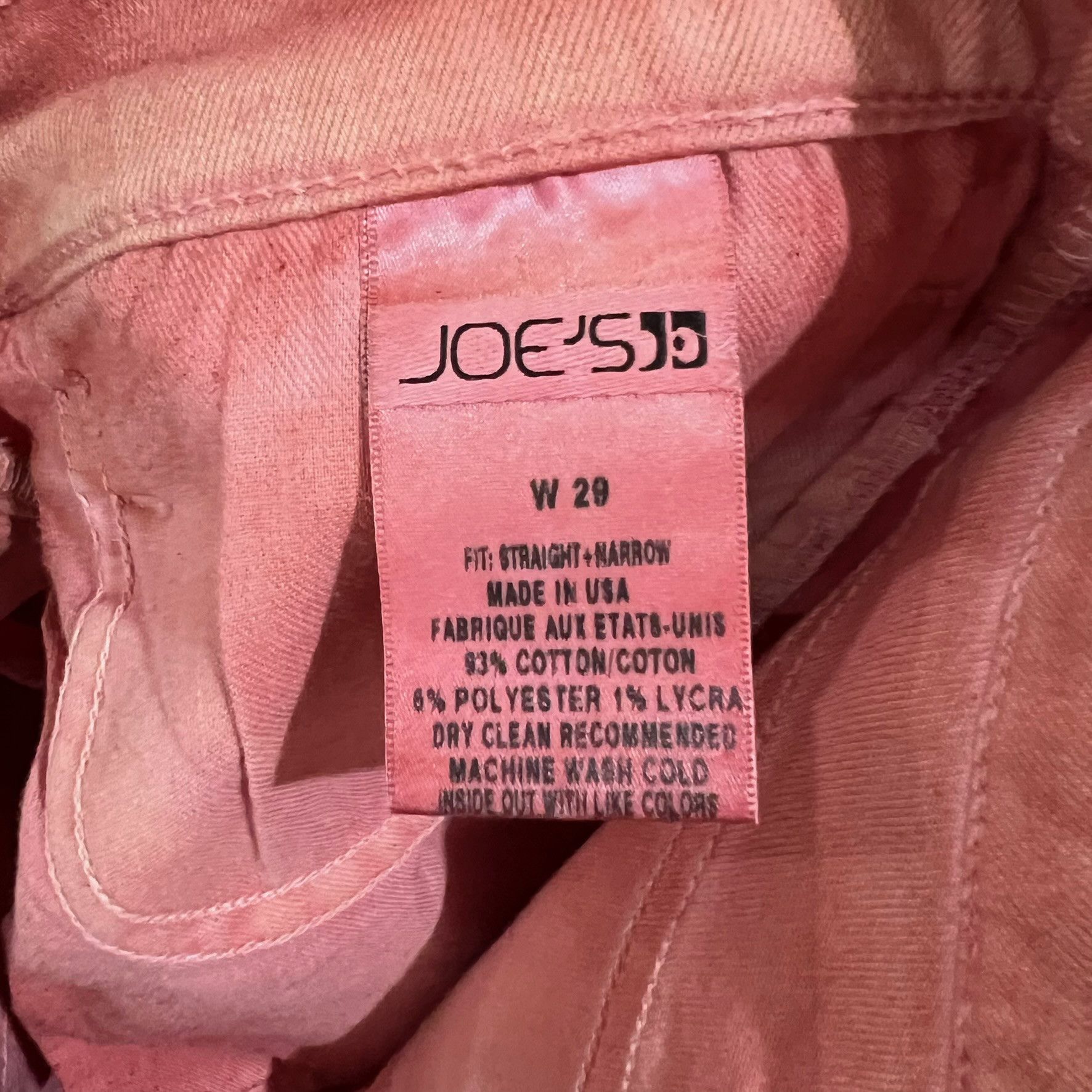 Joe's Faded Red Orange Cropped Joe's Jeans Skinny Denim Pants Size US 29 - 4 Thumbnail