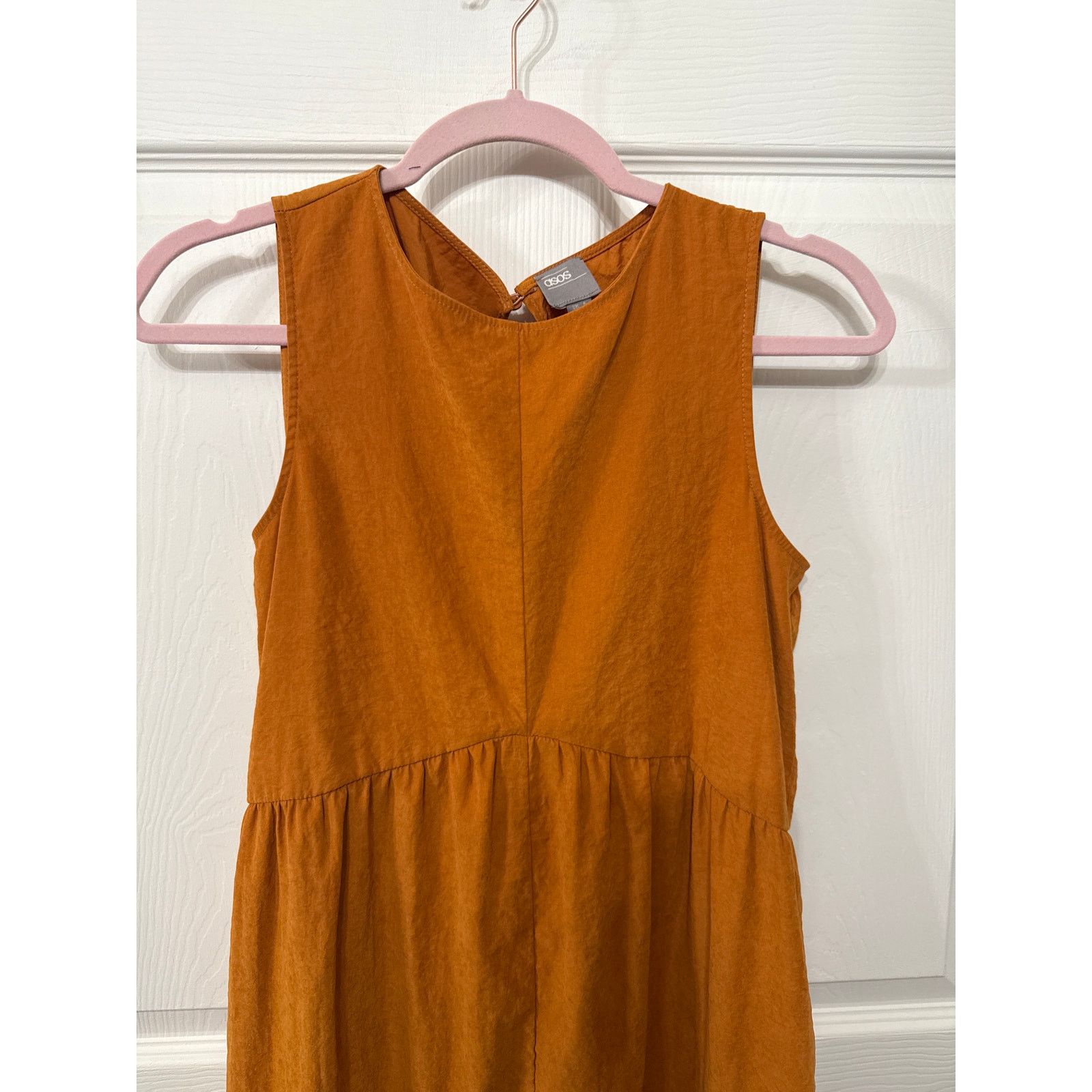 Asos ASOS Minimal Jumpsuit Ruching Detail Keyhole Back Mustard, 2 Size 26" / US 2 / IT 38 - 5 Thumbnail