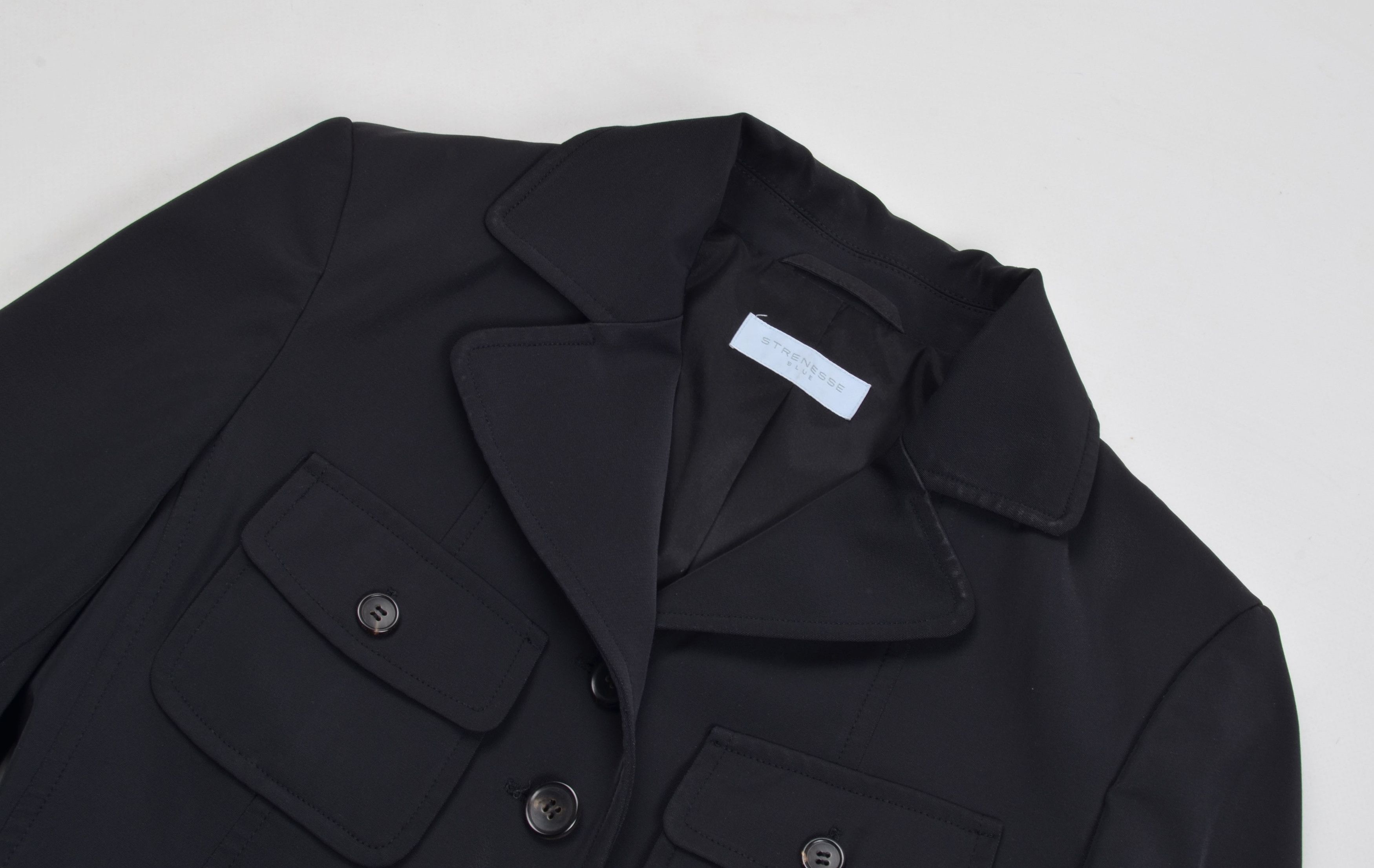 STRENESSE Gabriele Strehle Strenesse Blue 90's Belted Black Blazer Size XS / US 0-2 / IT 36-38 - 5 Thumbnail