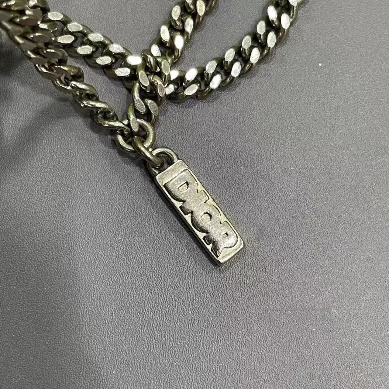 Dior Silver Pendant Necklace with Detailed Design. Size ONE SIZE - 3 Thumbnail
