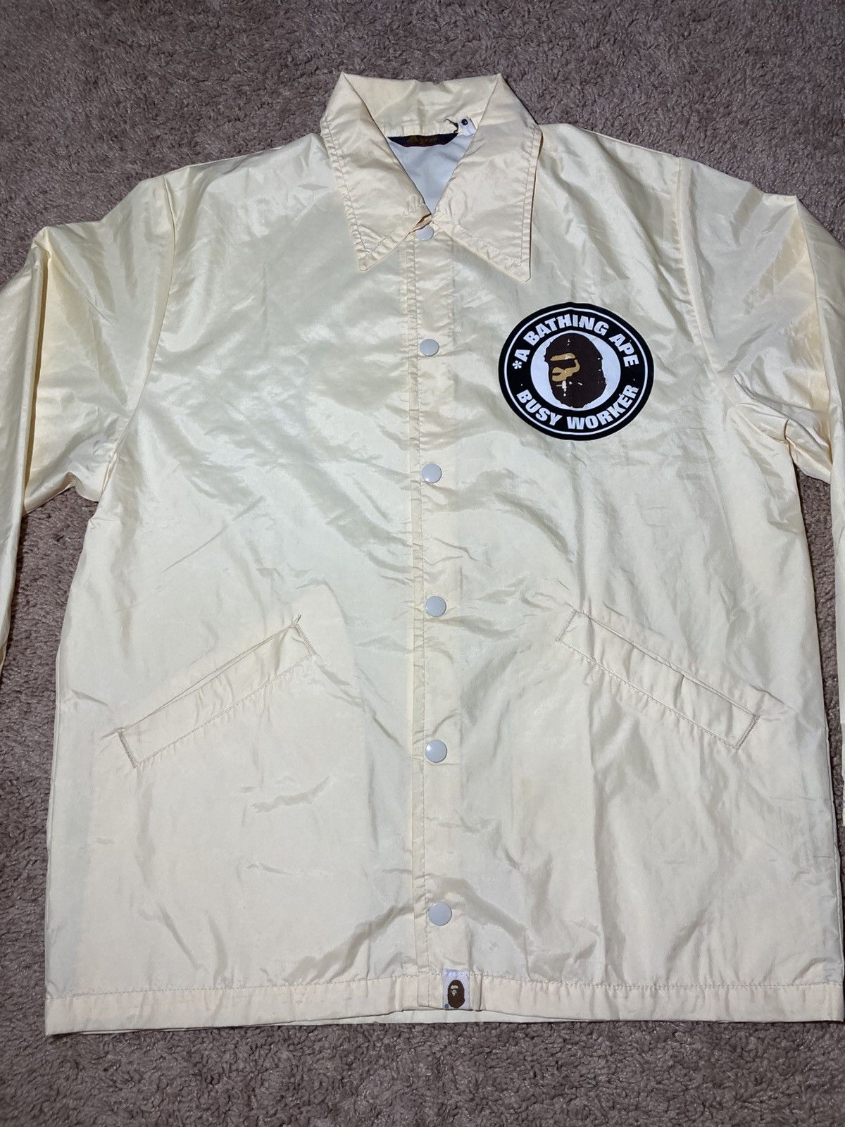 Bape 2002 Bape Coaches Jacket Rain Yellow Ape Busy Worker Size US S / EU 44-46 / 1 - 2 Thumbnail