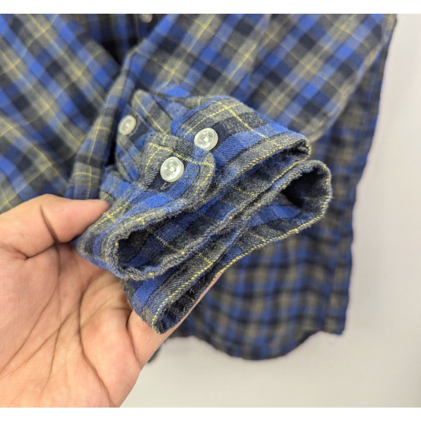 Vintage Cakeworthy You're Just As Sane As I Am Shirt Mens Large Blue Flannel Plaid Cotton Button-Up Embroidered Stars 90s 80s Vintage? Size US L / EU 52-54 / 3 - 4 Thumbnail
