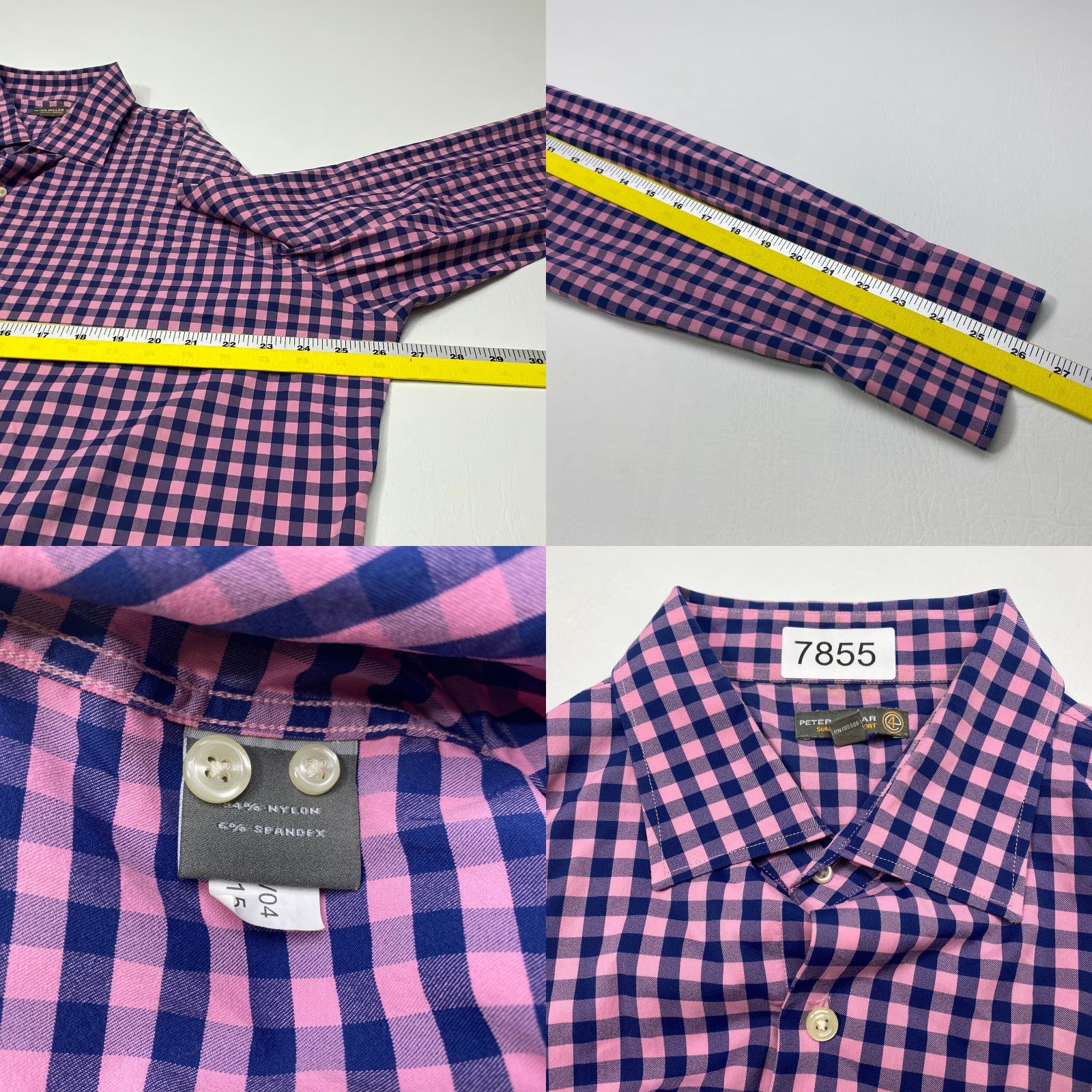 Peter Millar Peter Millar Shirt Mens XL Purple Check Summer Comfort Stretch Button-Down Size US XL / EU 56 / 4 - 8 Thumbnail