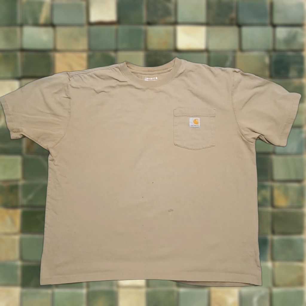 Carhartt VINTAGE Carhartt Shirt Men L Beige Loose Short Sleeve Crewneck Pocket Work Tee Size US L / EU 52-54 / 3 - 1 Thumbnail