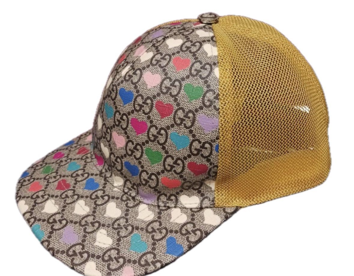 Gucci GUCCI GG CAP monogram heart bage brown yellow M Size ONE SIZE - 1 Thumbnail