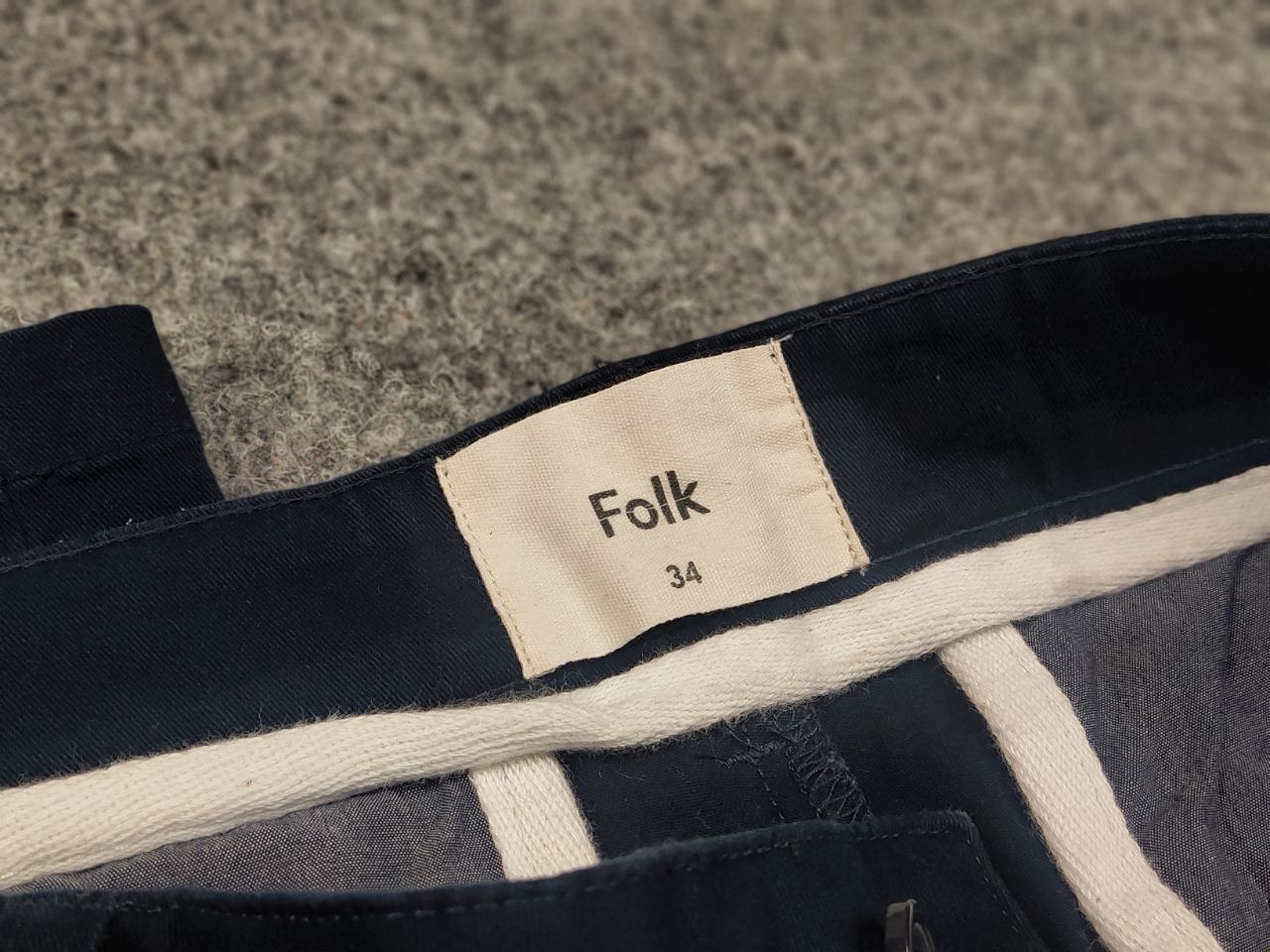 Folk Folk Design Classic Navy Blue Cotton Trouser Pants Size US 34 / EU 50 - 14 Thumbnail