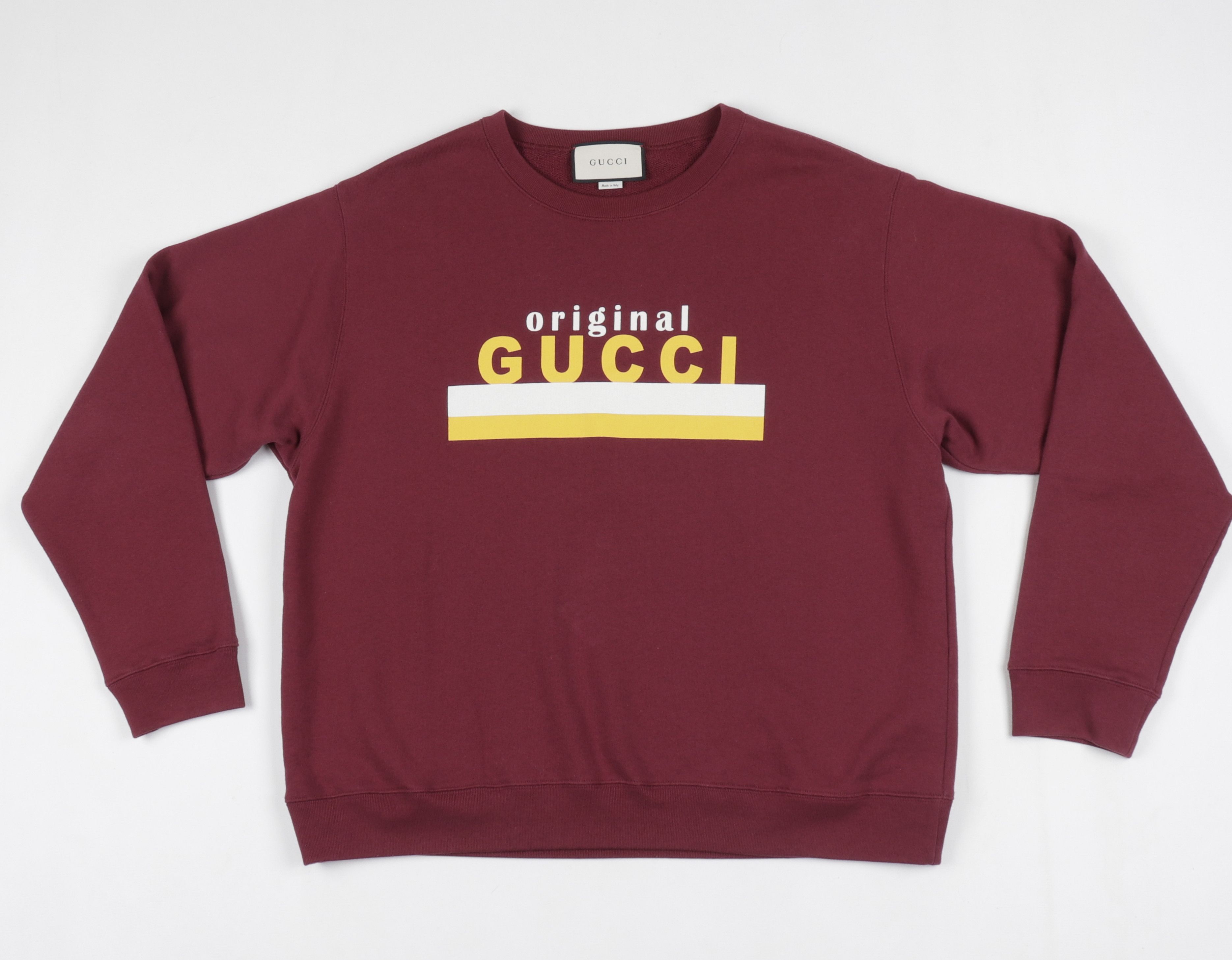 Gucci GUCCI Burgundy Cotton Sweatshir with Logo 'Original Gucci' Size US L / EU 52-54 / 3 - 5 Thumbnail