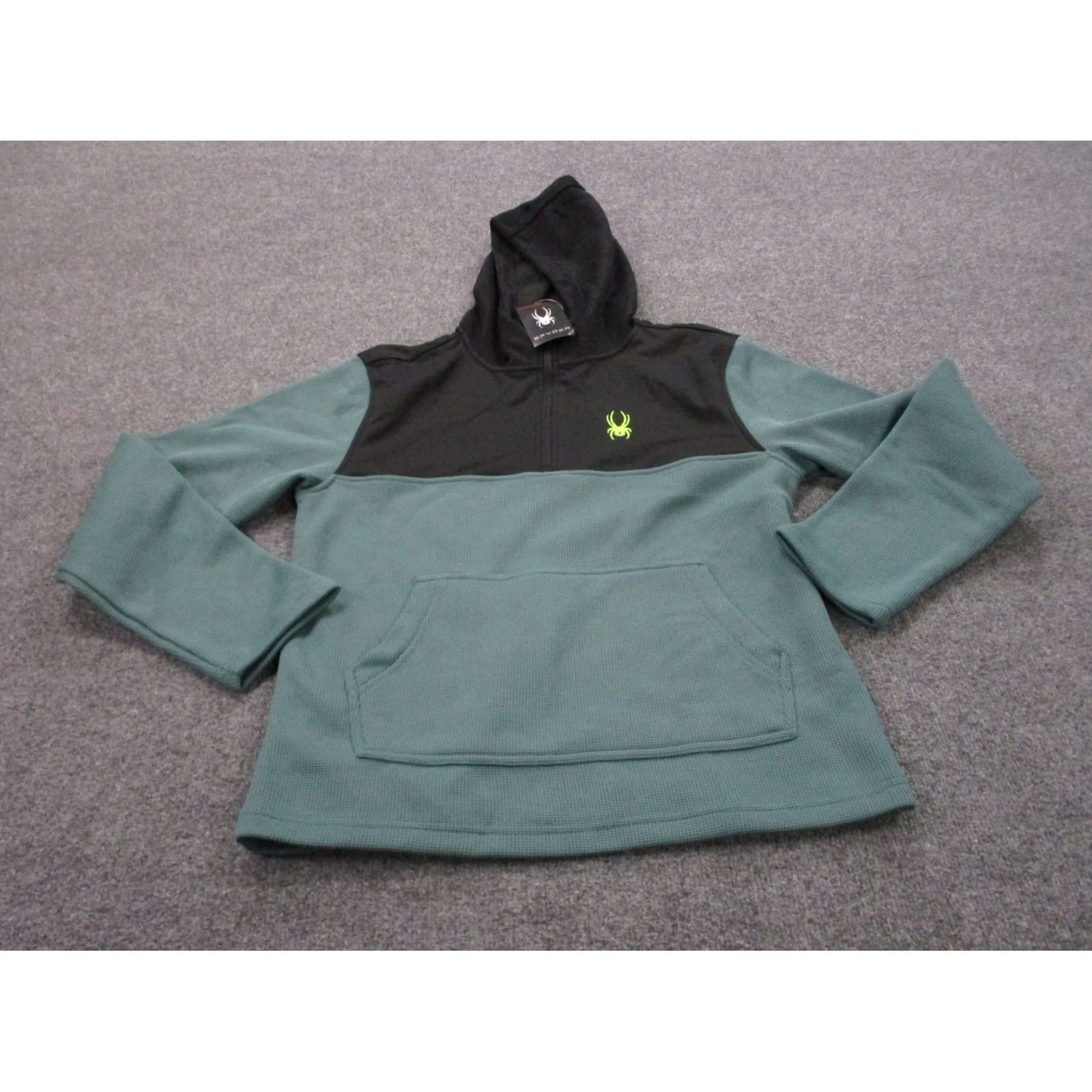 Spyder Spyder Shirt Mens M Hoodie Sweatshirt Green Black Pullover Performance Logo NEW Size US M / EU 48-50 / 2 - 2 Thumbnail