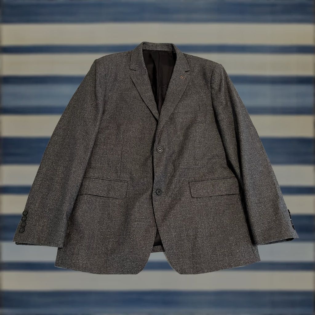 Vintage Jack Spade Sport Coat Jacket Wool Gray Mens 46 blazer 2 Button Size 46R - 1 Thumbnail