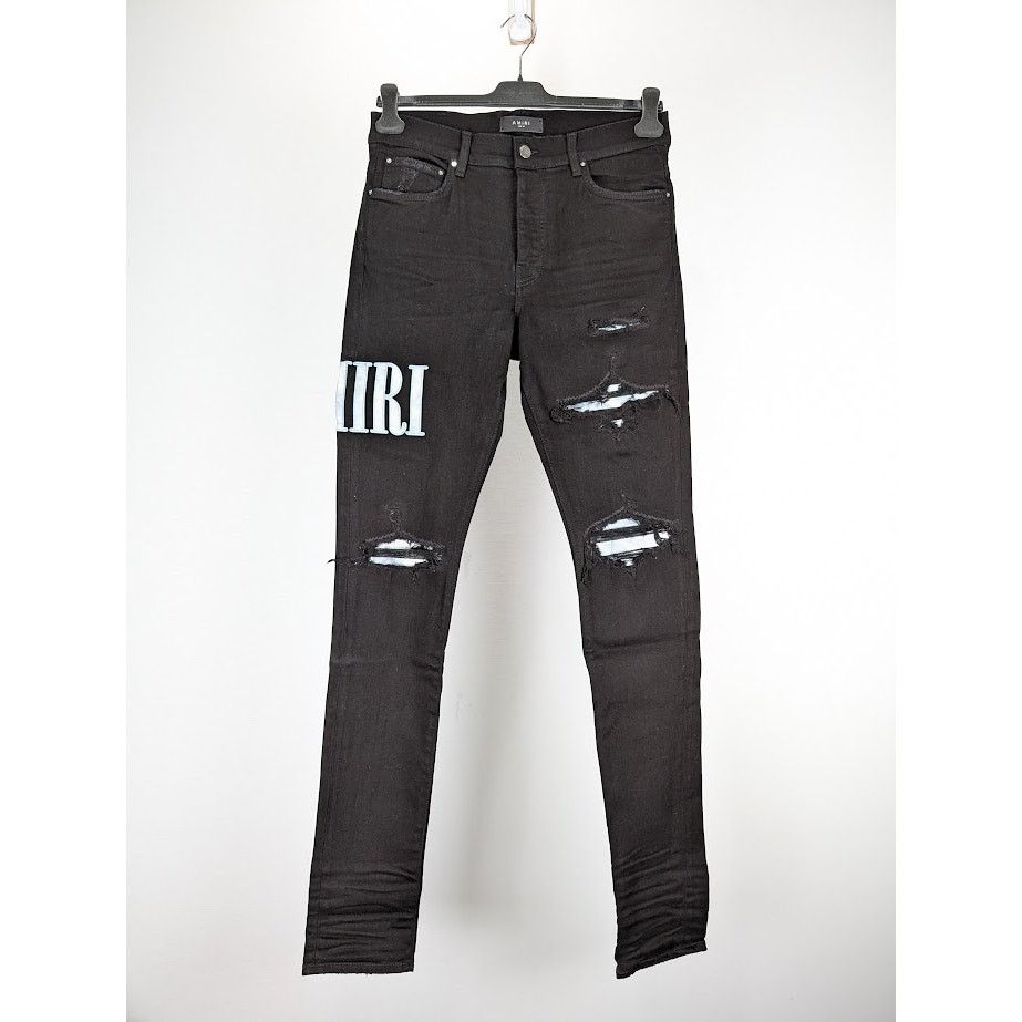 Amiri o1rshd1 Tie Dye Core Logo Jeans in Black Size US 33 - 1 Thumbnail
