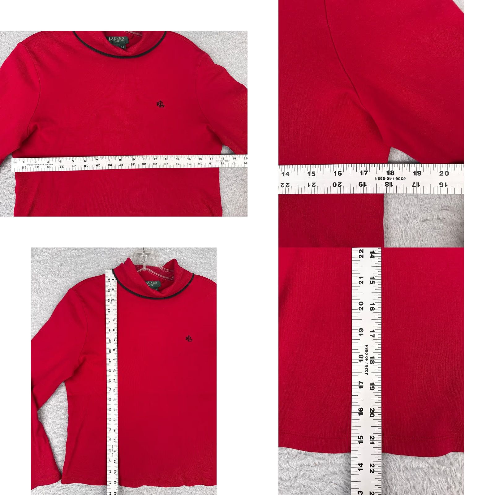 Ralph Lauren Lauren Ralph Lauren Shirt Women Petite Large Red Long Sleeve Cotton Turtleneck Logo Knit Casual All Seasons Equestrian Horse Outdoor Womens Size L / US 10 / IT 46 - 8 Thumbnail