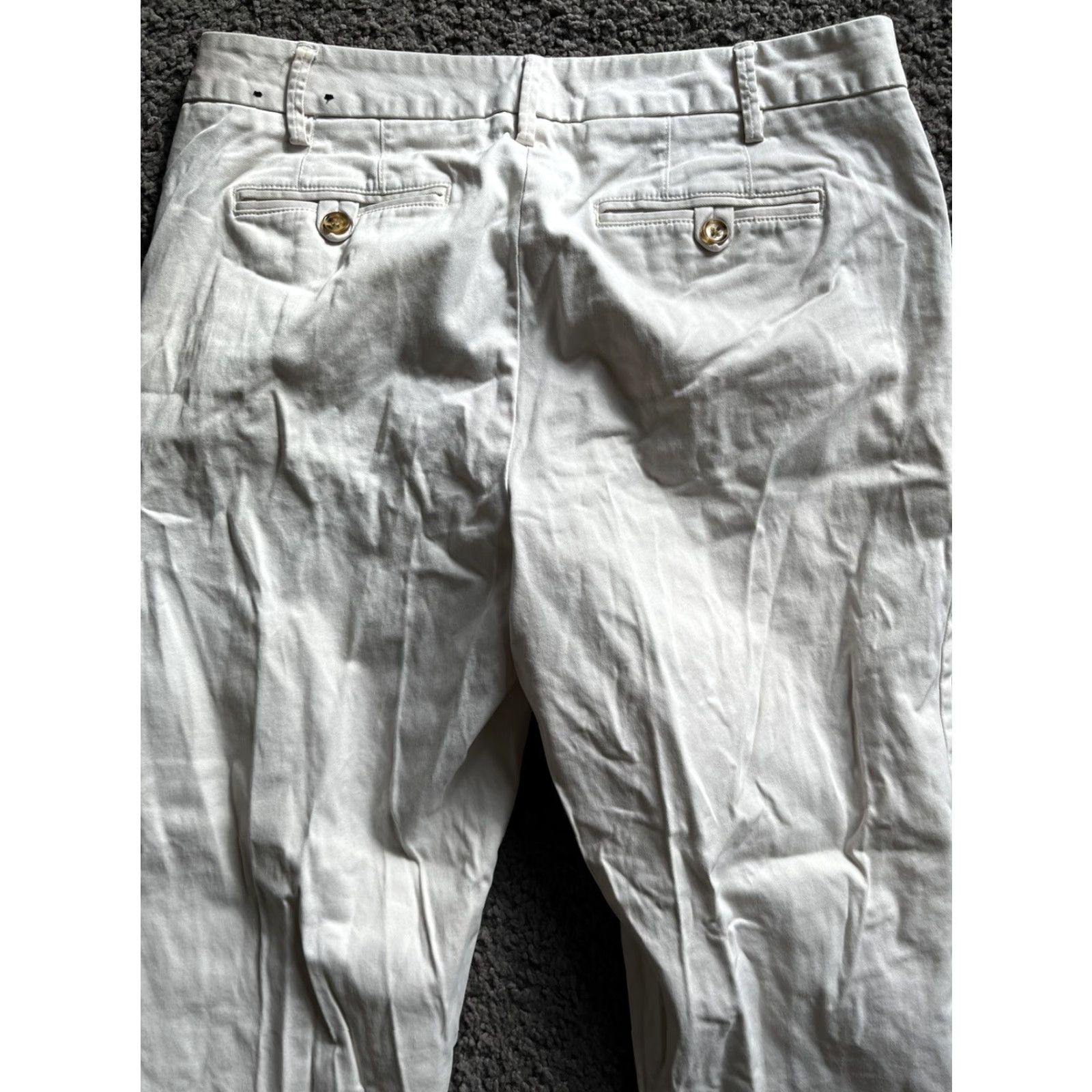 Lands' End Lands' End Women’s 6 Khaki Tan Pants Mid-Rise Straight Leg Uniform Flat Front Zip Closure Casual Cotton Spandex Cotton/Polyester Khakis & Chinos Size 28" / US 6 / IT 42 - 4 Thumbnail