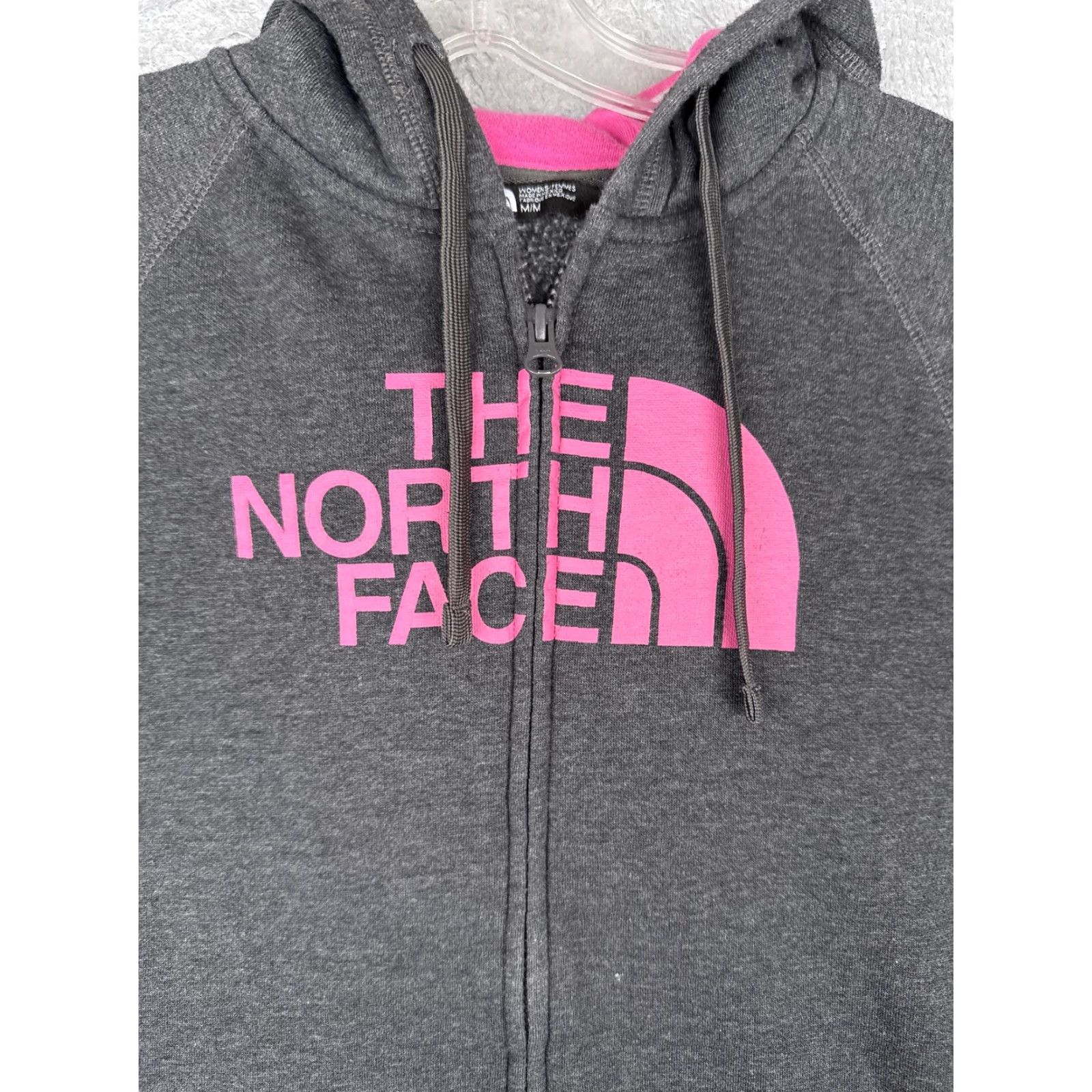 The North Face The North Face Hoodie Womens Medium Gray Pink Full Zip Logo Sweatshirt Jersey Outdoor Size M / US 6-8 / IT 42-44 - 6 Thumbnail