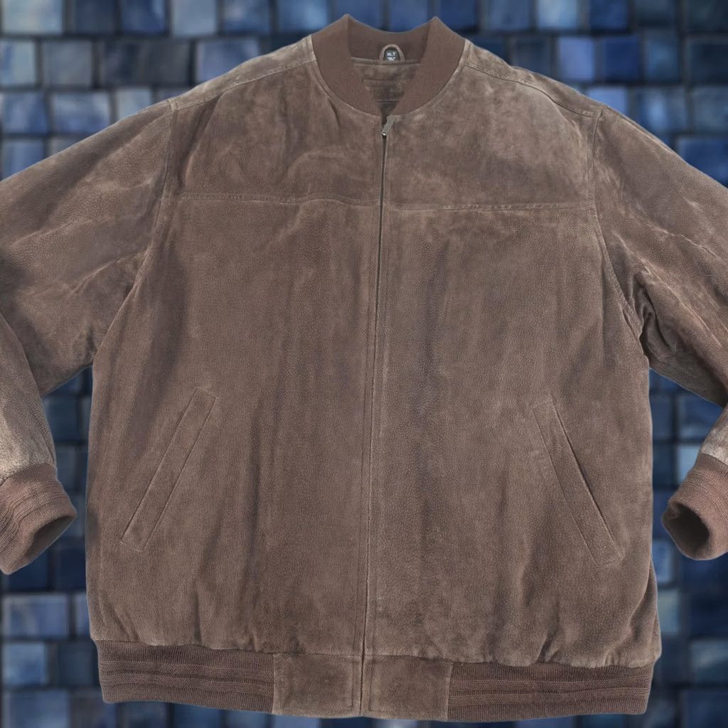 Vintage VINTAGE John Ashford Leather Bomber Jacket Mens XLT Brown Flight Aviator Flyer Aviation Size US XL / EU 56 / 4 - 1 Thumbnail