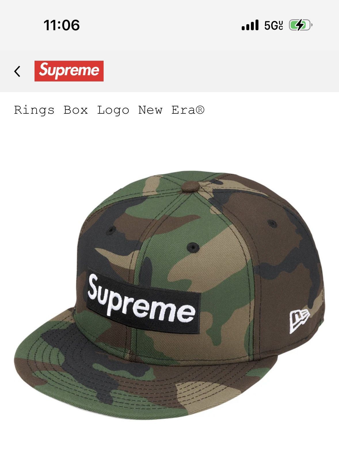 New Era × Supreme Supreme Rings Box Logo New Era® 7 5/8 Size ONE SIZE - 2 Thumbnail