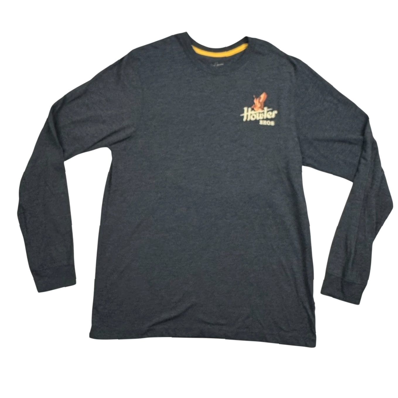 Howler Brothers Howler Brothers Men's Cotton Blend Long Sleeve Crewneck T-Shirt Gray Medium Graphic Print Crew Neck Double Sided Graphics Shirts Mens Size US M / EU 48-50 / 2 - 3 Thumbnail