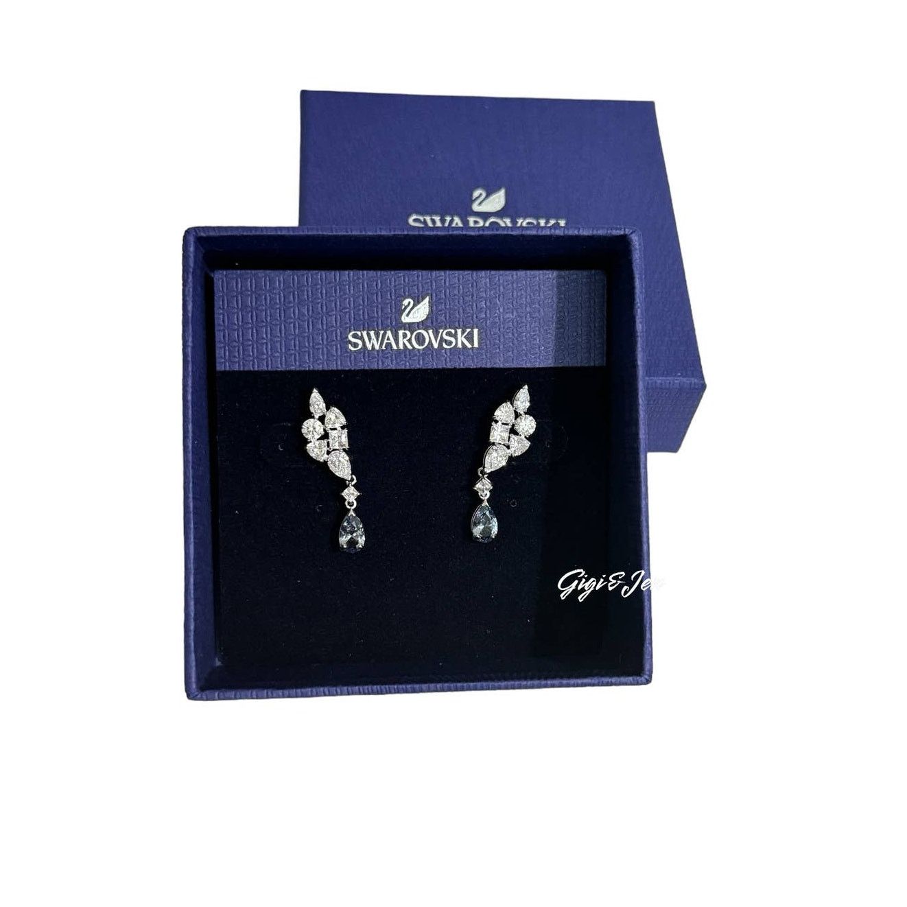 Swarovski Swarovski Tennis Deluxe Cluster Mixed White Earrings Size ONE SIZE - 2 Thumbnail