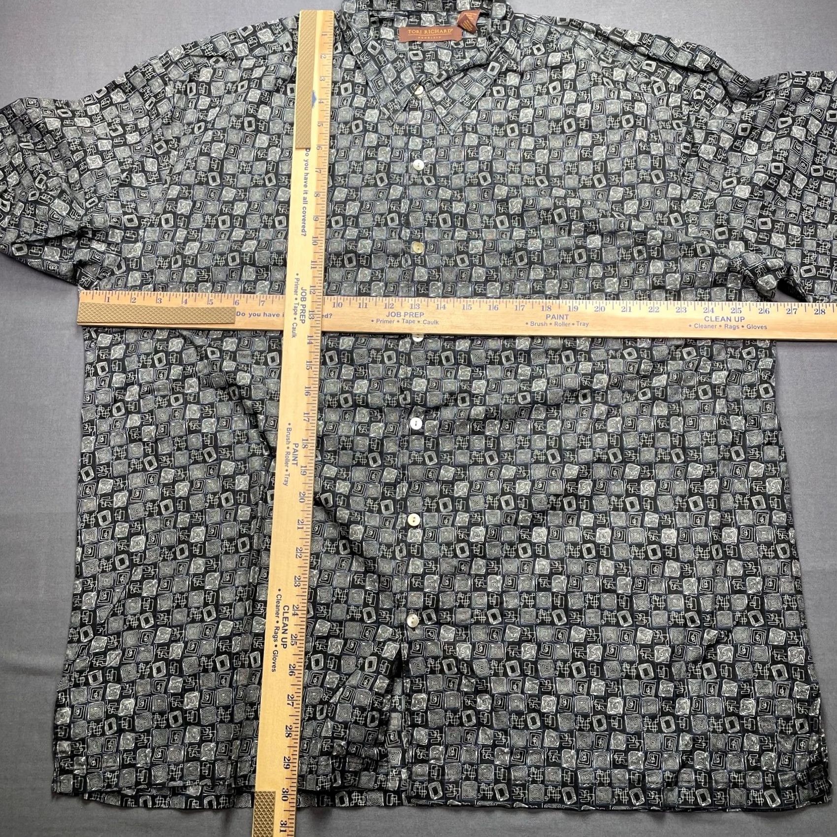 Tori Richard Tori Richard Shirt Mens 2XL Black Geometric Hawaiian Aloha Lawn Hawaii USA Size US XXL / EU 58 / 5 - 3 Thumbnail