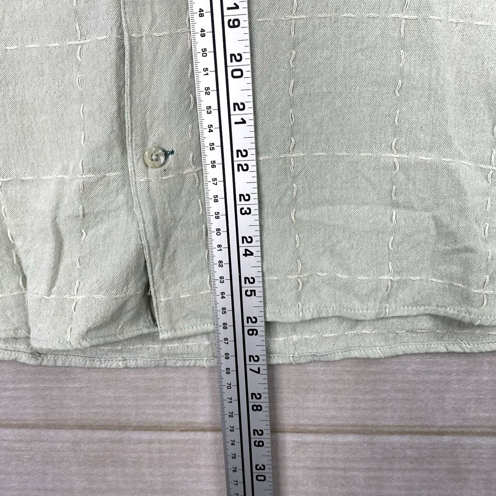 Ike Behar IKE BEHAR Linen Blend Shirt Men L Green Embroidered Button Up Casual Beach Shirt Size US L / EU 52-54 / 3 - 6 Thumbnail