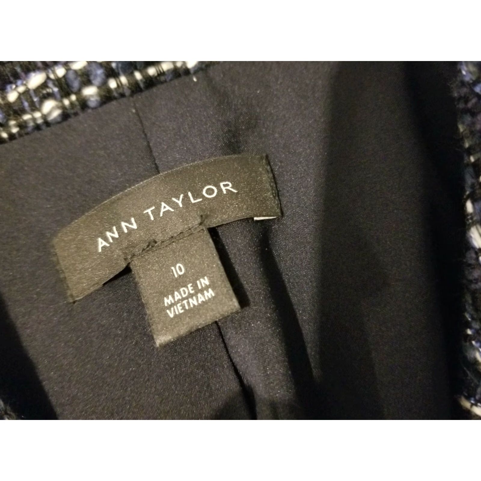 Ann Taylor Womens Ann Taylor Jacket 10 Navy Blue Size L / US 10 / IT 46 - 3 Thumbnail