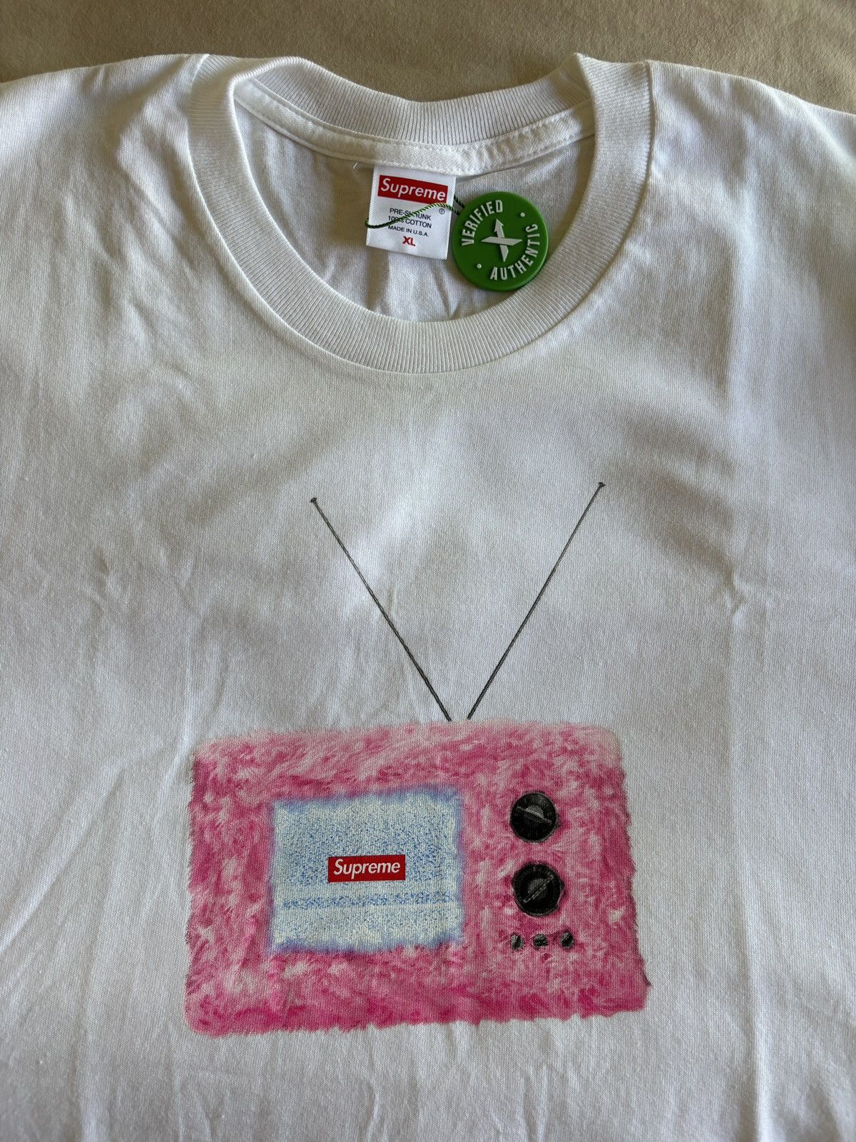 Supreme Supreme TV Tee White Size US XL / EU 56 / 4 - 2 Thumbnail