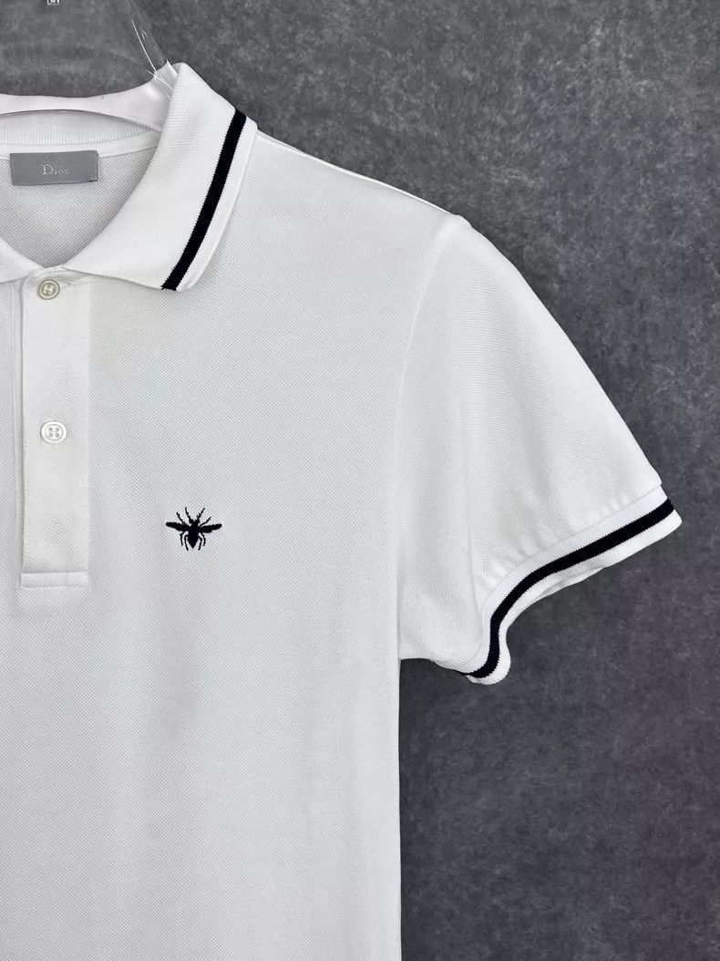 Dior Dior Dior Embroidered Bee White Polo Shirt for Men-2507 Size US S / EU 44-46 / 1 - 5 Thumbnail