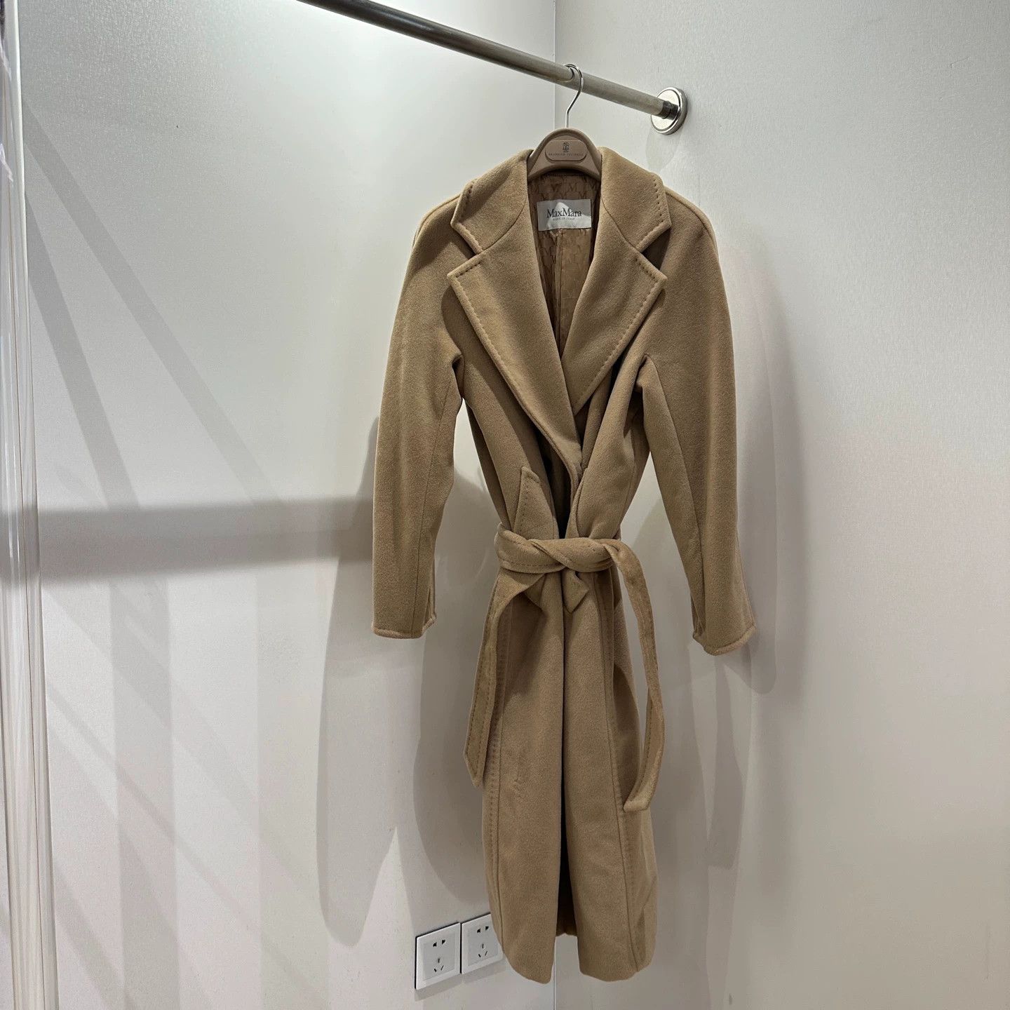 Max Mara Maxmara apr795 101801 Camel Belted Wool Coat 34 Size XS / US 0-2 / IT 36-38 - 1 Thumbnail