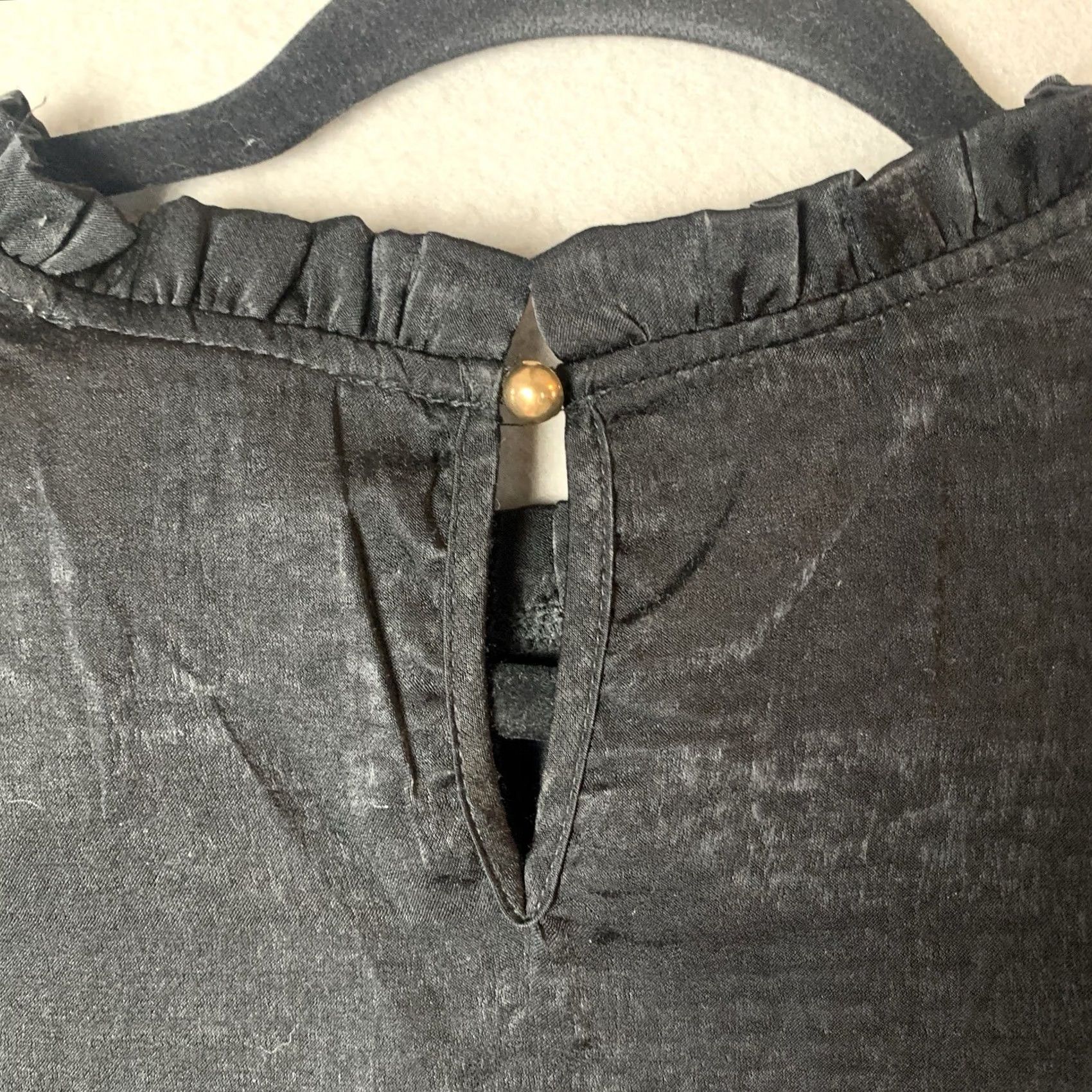 Vintage Savanna Jane Top Woman Large Black Ruffle Whimsigoth Goth Witchy Office Siren Size L / US 10 / IT 46 - 5 Thumbnail