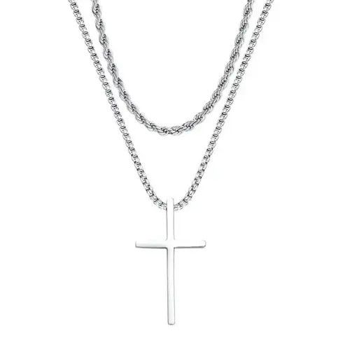 Jewelry Retro punk necklace cross chain rock gothic style Size ONE SIZE - 3 Thumbnail