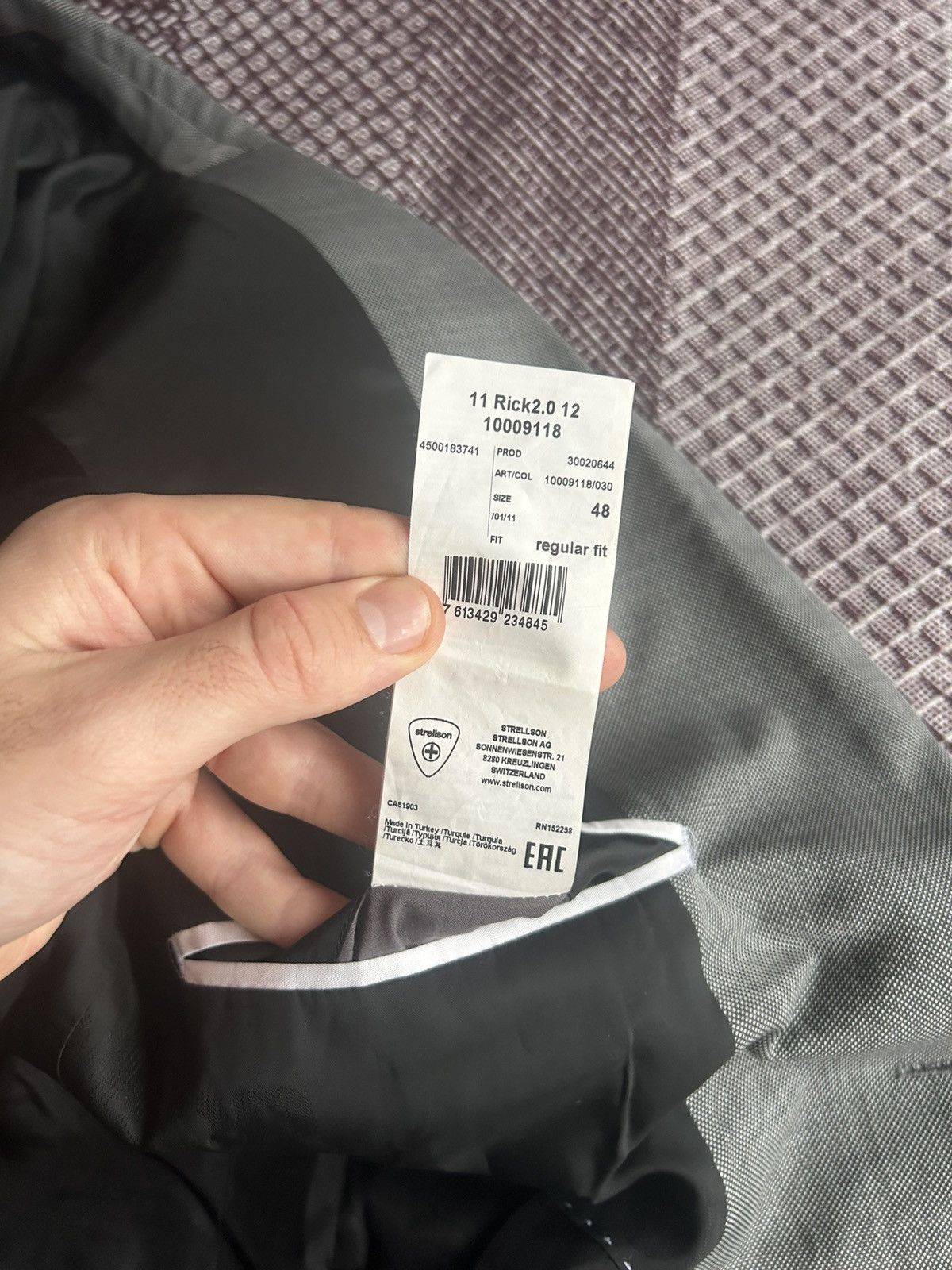Strellson Strellson Wool Mens Suit 2 Button Solid Style Size 48 Luxury Size 38R - 11 Thumbnail