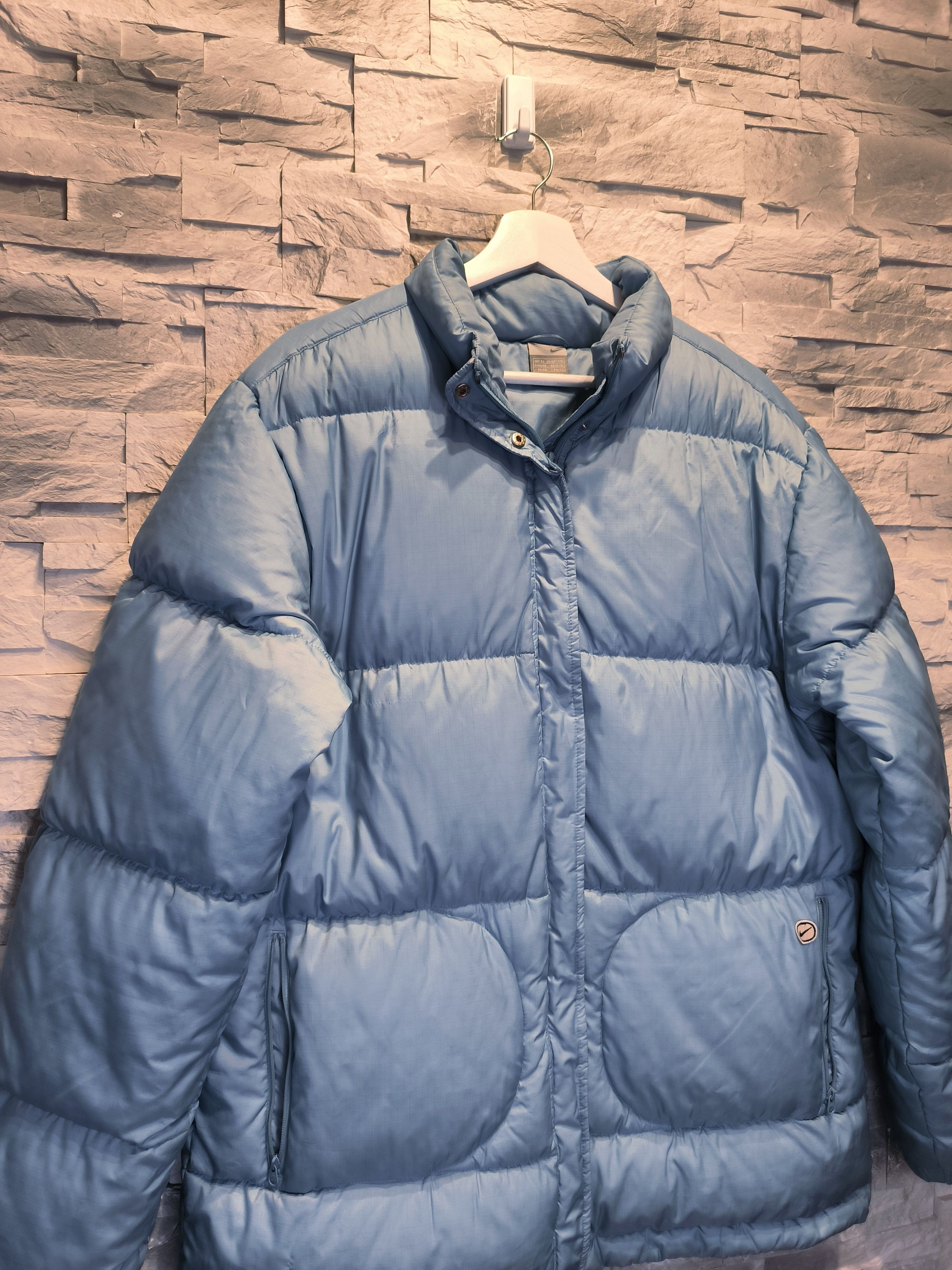 Nike × Vintage Vintage Nike Puffer Baby Blue Jacket Winter Logo 00s Size US XL / EU 56 / 4 - 3 Thumbnail