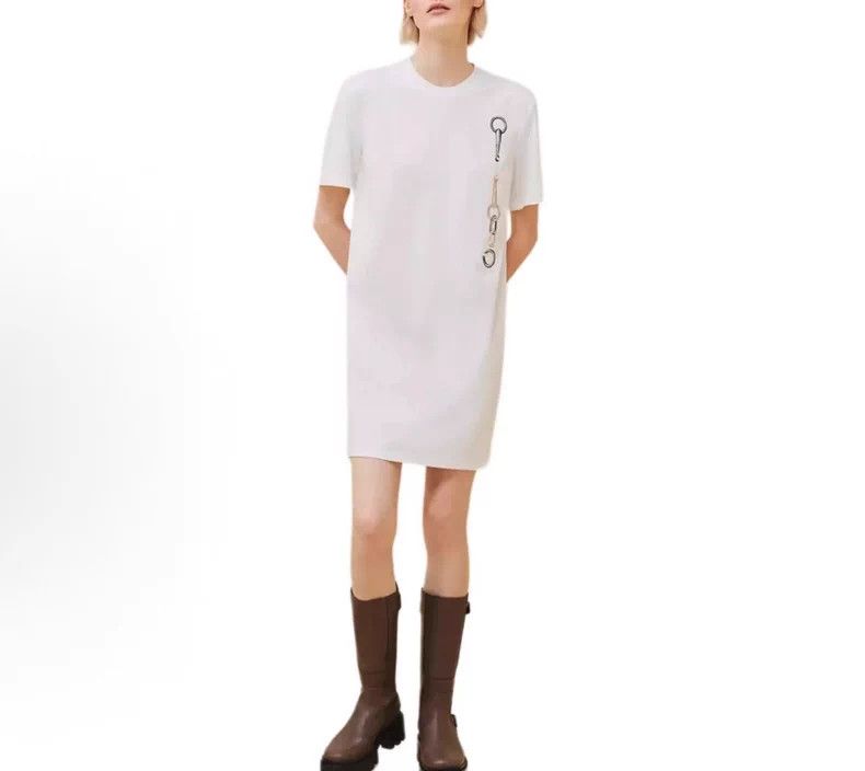 Hermes Hermes Women's Short Sleeve Print T-Shirt Dress Size US 36 / EU 52 - 1 Thumbnail