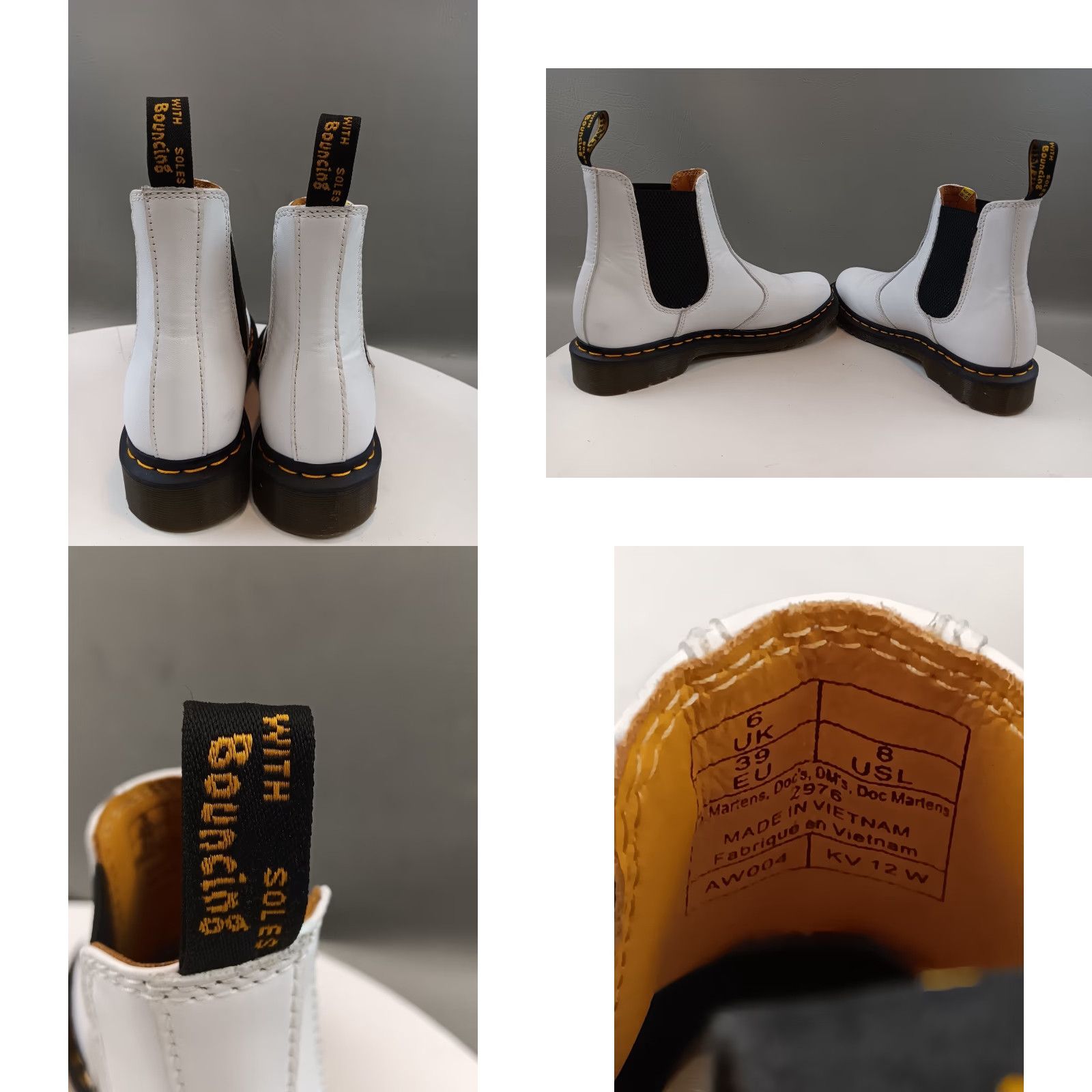 Dr. Martens Dr. Martens 2976 Quad Boots Women's White Platform Leather Chelsea 8 Size US 8 / IT 38 - 10 Thumbnail