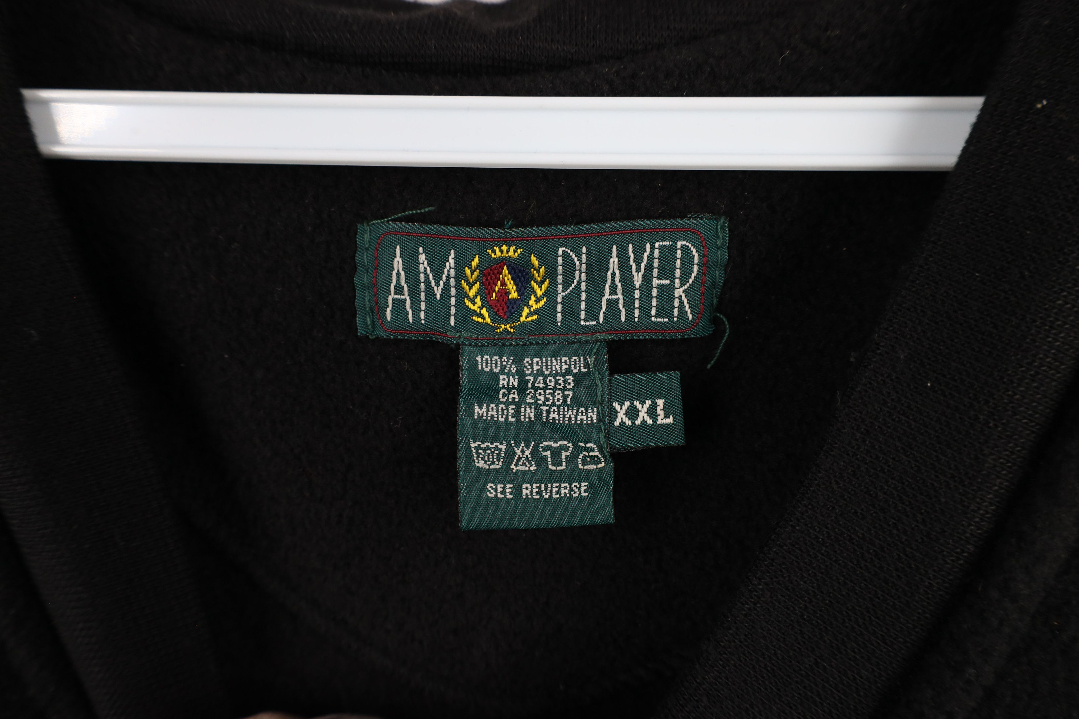 Vintage Vintage 90s Streetwear Blank Fleece V-Neck Sweater Black Size US XXL / EU 58 / 5 - 5 Thumbnail